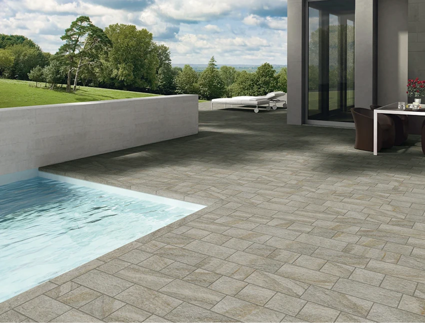 Pavimento esterno in Gres Porcellanato Smaltato serie Outfit by Paul Ceramiche