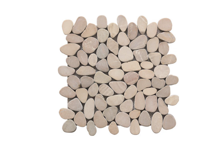 Mosaico beige sasso piatto liscio 30x30
