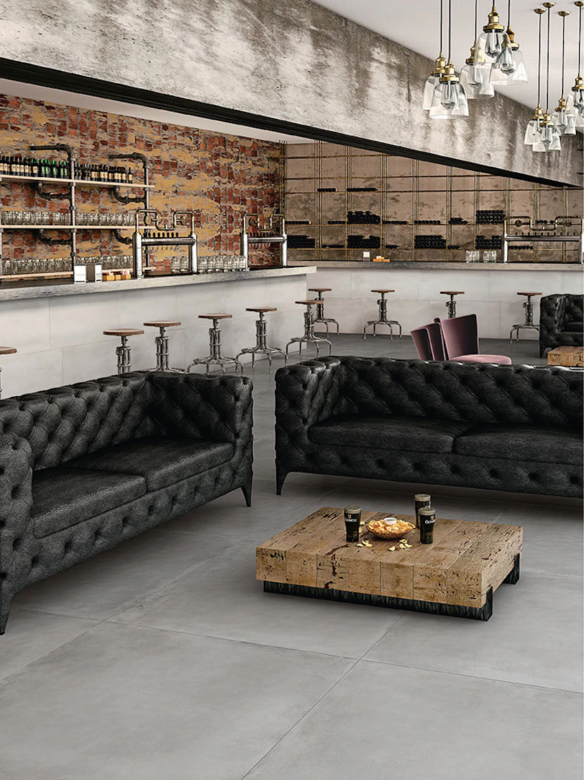 Pavimento in gres porcellanato linea CEMENTUM 120x120 