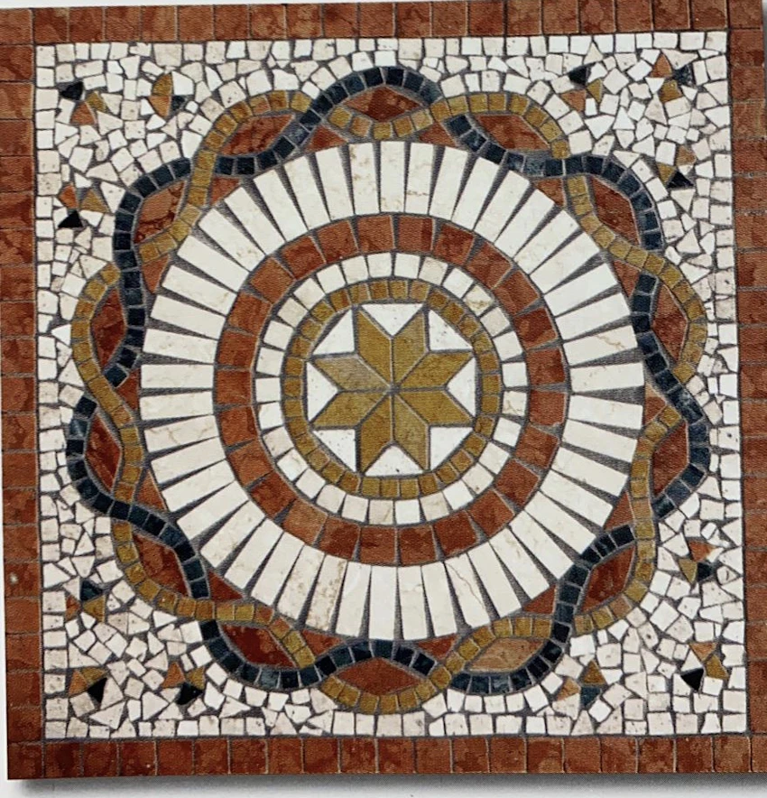 Rosoni in marmo anticato 100x100 su rete