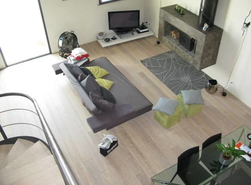 Pavimento in legno Plancia Rovere Decò-sbiancato verniciata 