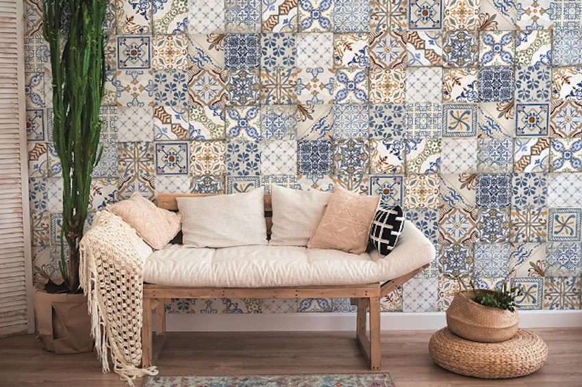 Cementina Maiolica Mix lucida in gres porcellanato 20x20