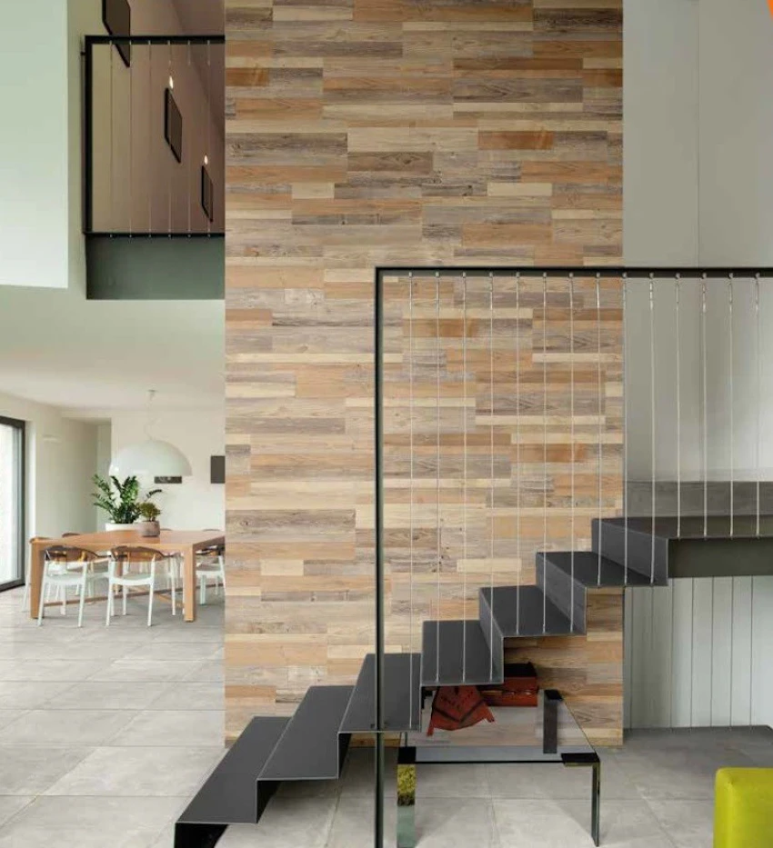 Muretto in gres effetto legno Beige 31x62