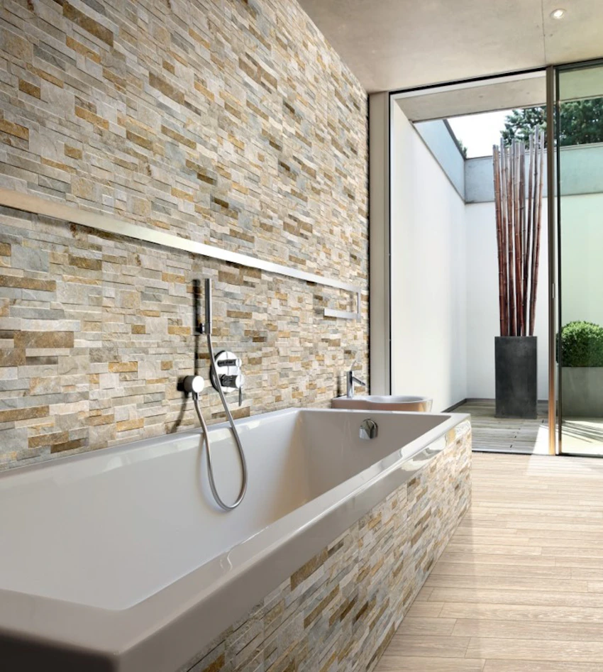 Muretto in gres effetto quarzite 31x62 rivestimento gres