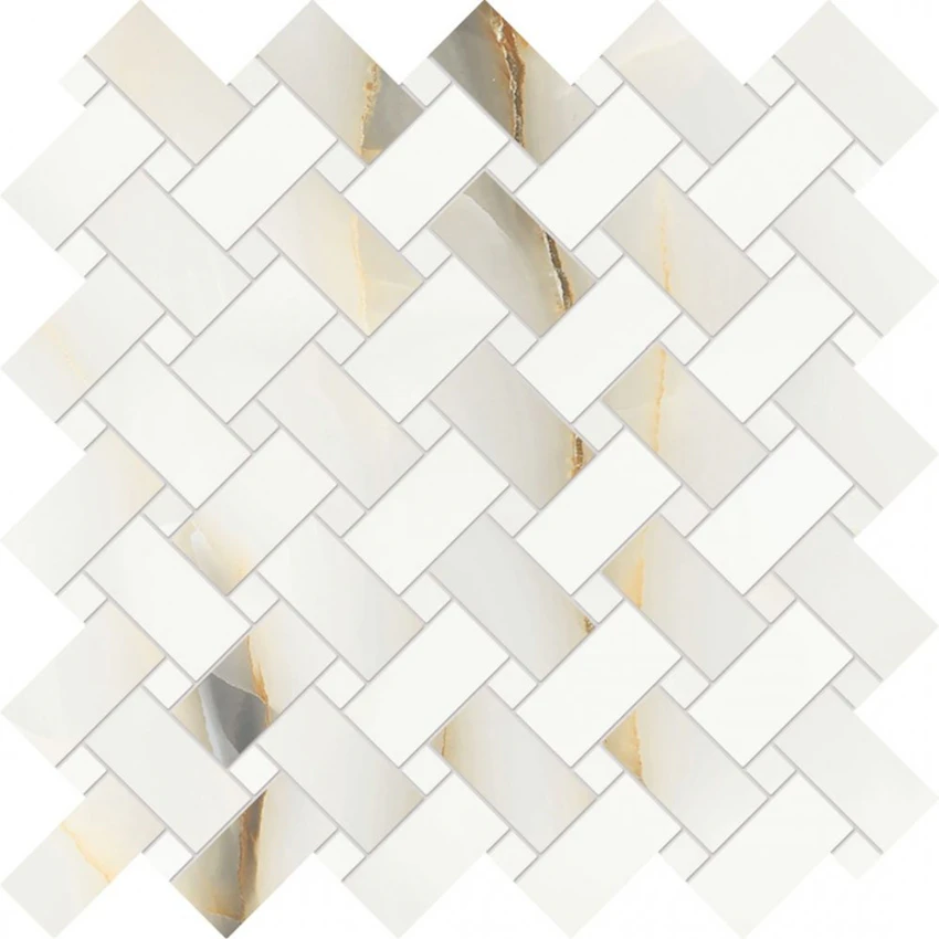 Pavimento in gres porcellanato Emilceramica serie Tele di marmo Pure Onyx Decori