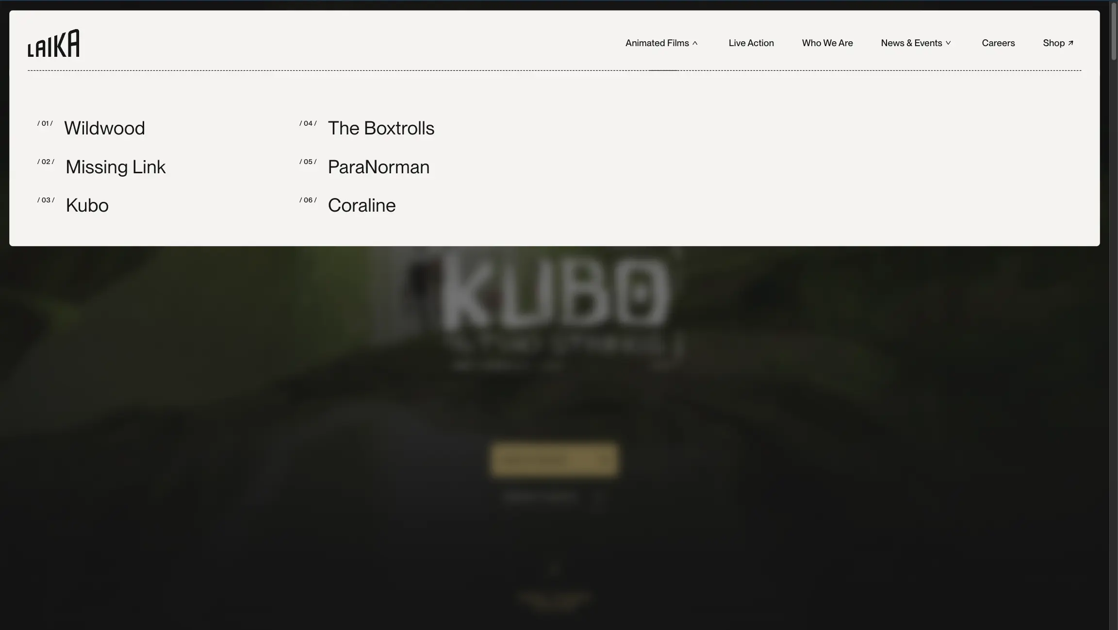 Laika Studios Website