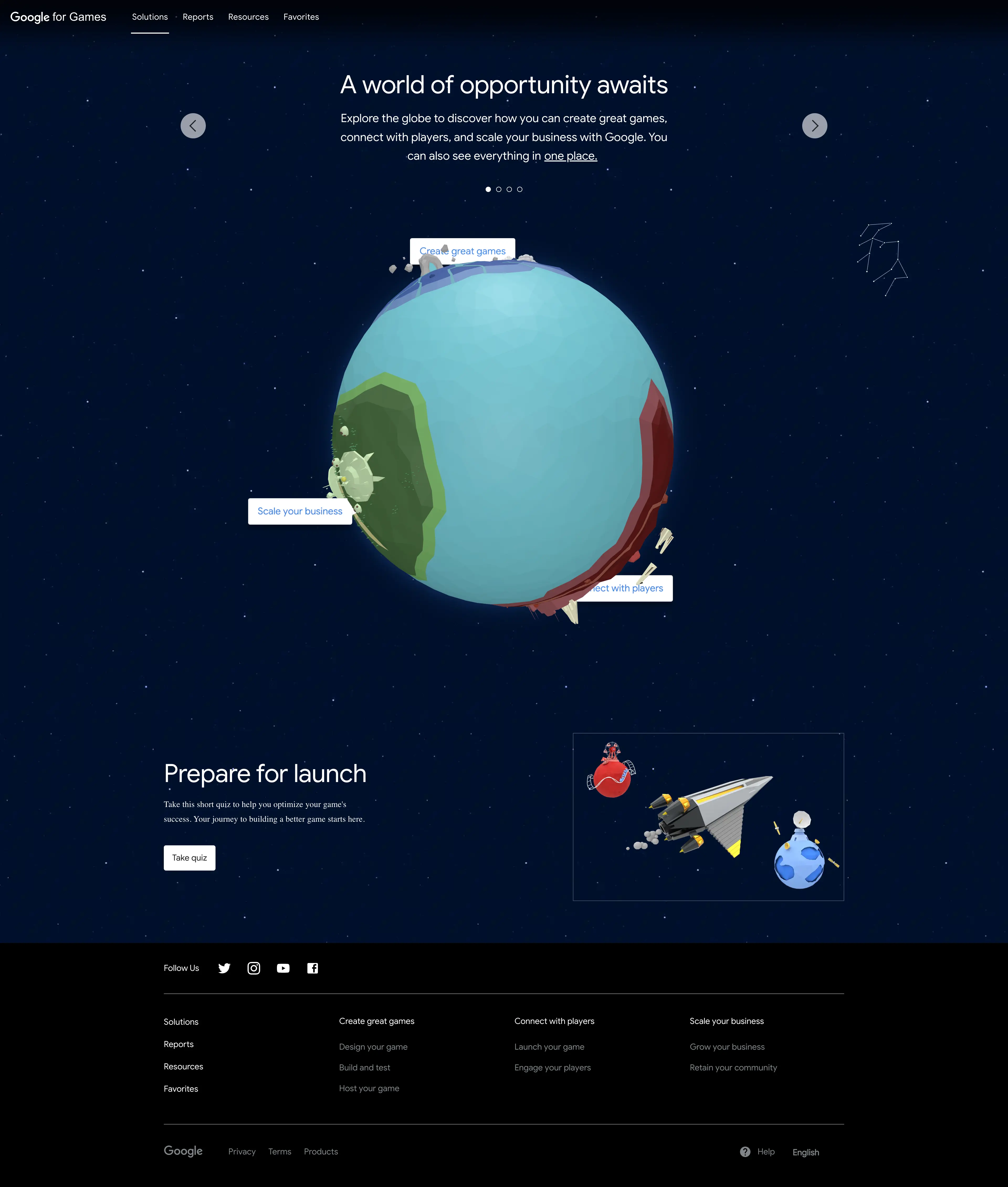 Google For Games Website