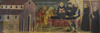 Beata Giulia che salva il bambino dalle fiamme; il miracolo dei fiori freschi, le esequie della beata Giulia; il miracolo del cavaliere salvato dalle acque di un fiume