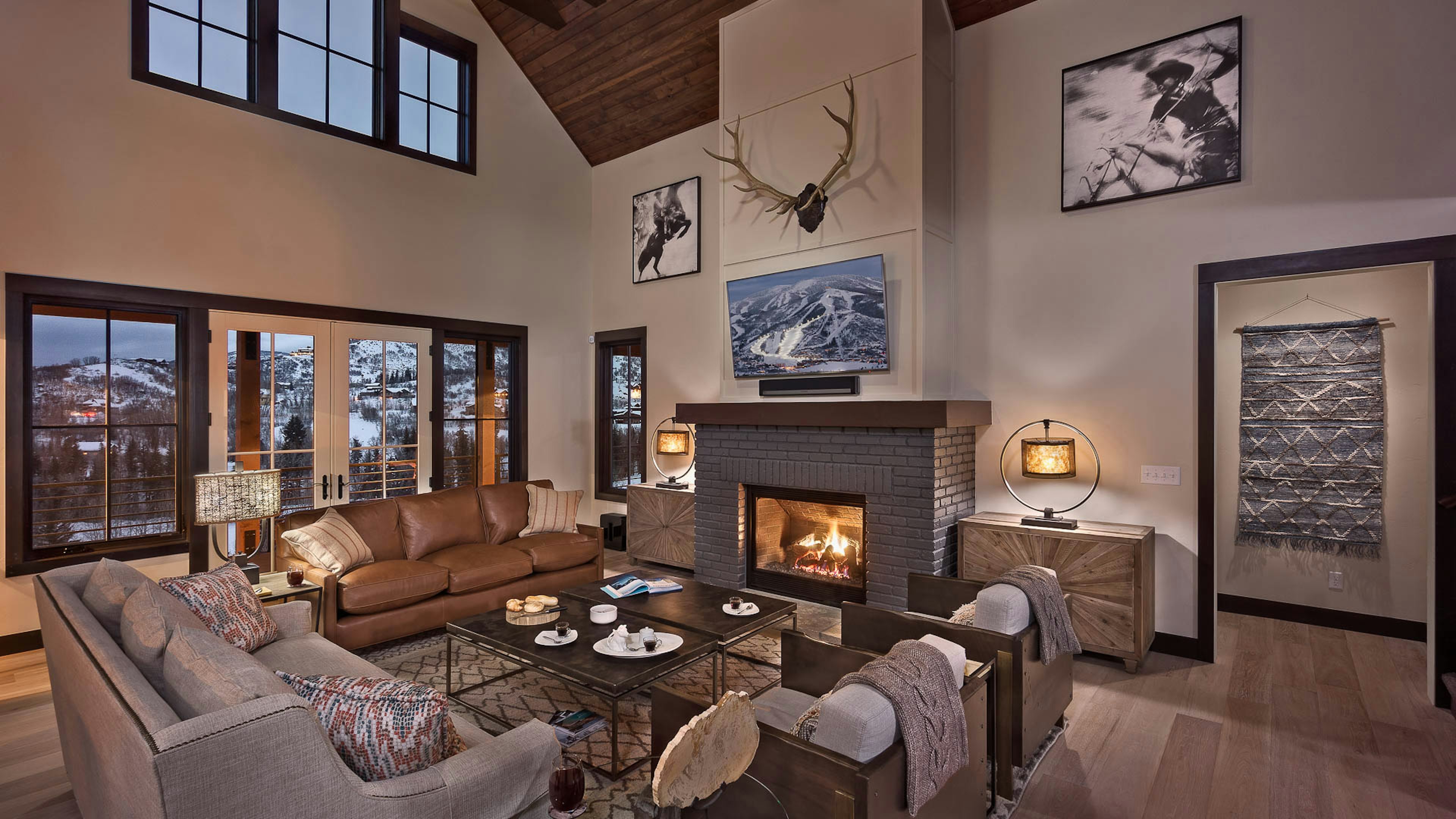 Great room with fireplace