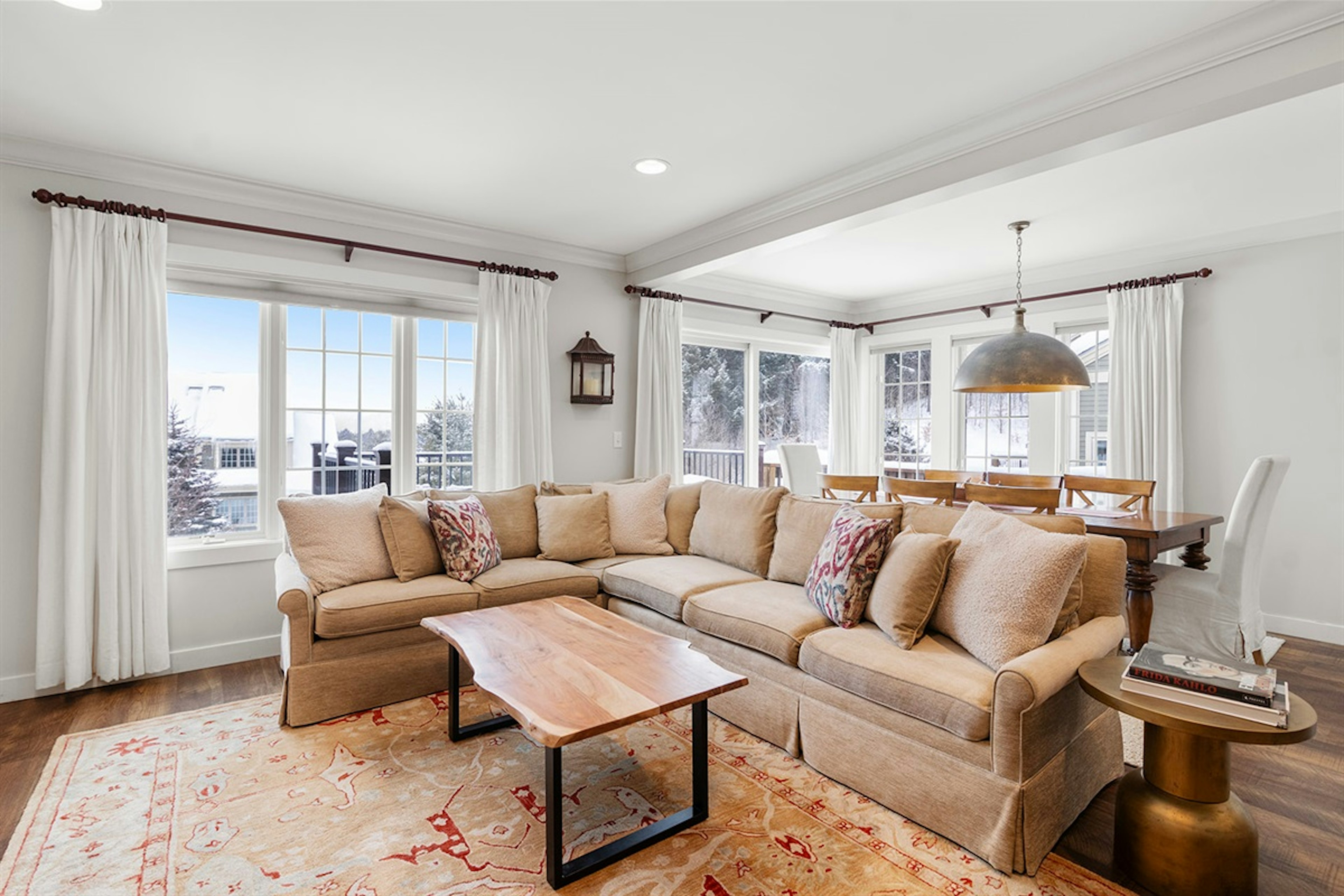 Cozy up on the couch complete with views