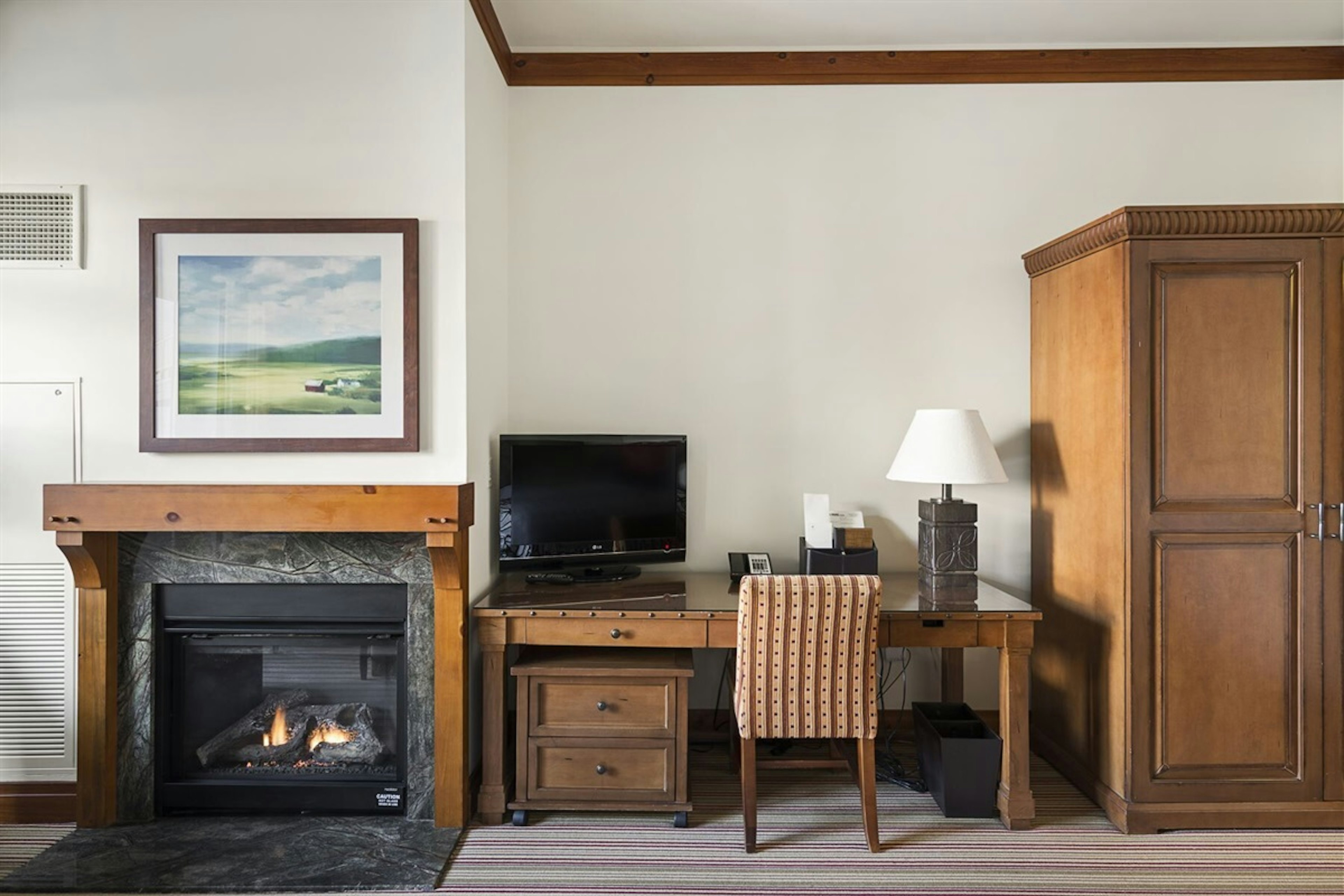 Enjoy a relaxing evening by the fireplace