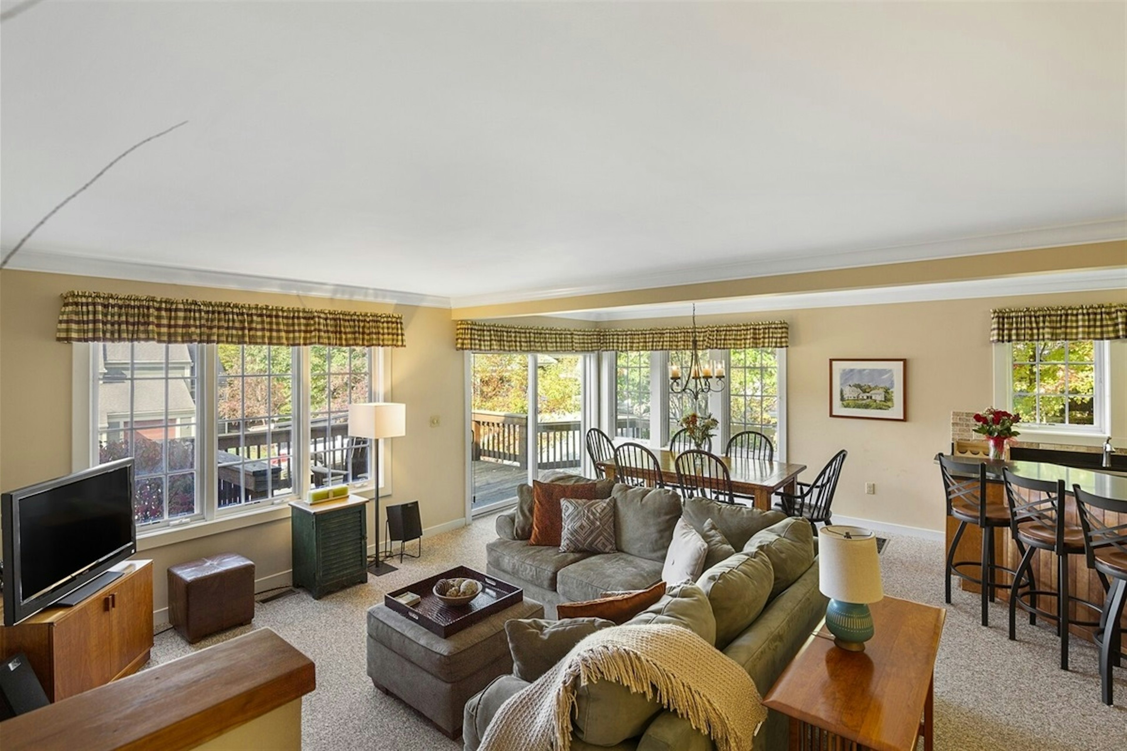 Living Room, Dining Area and Bar Seating