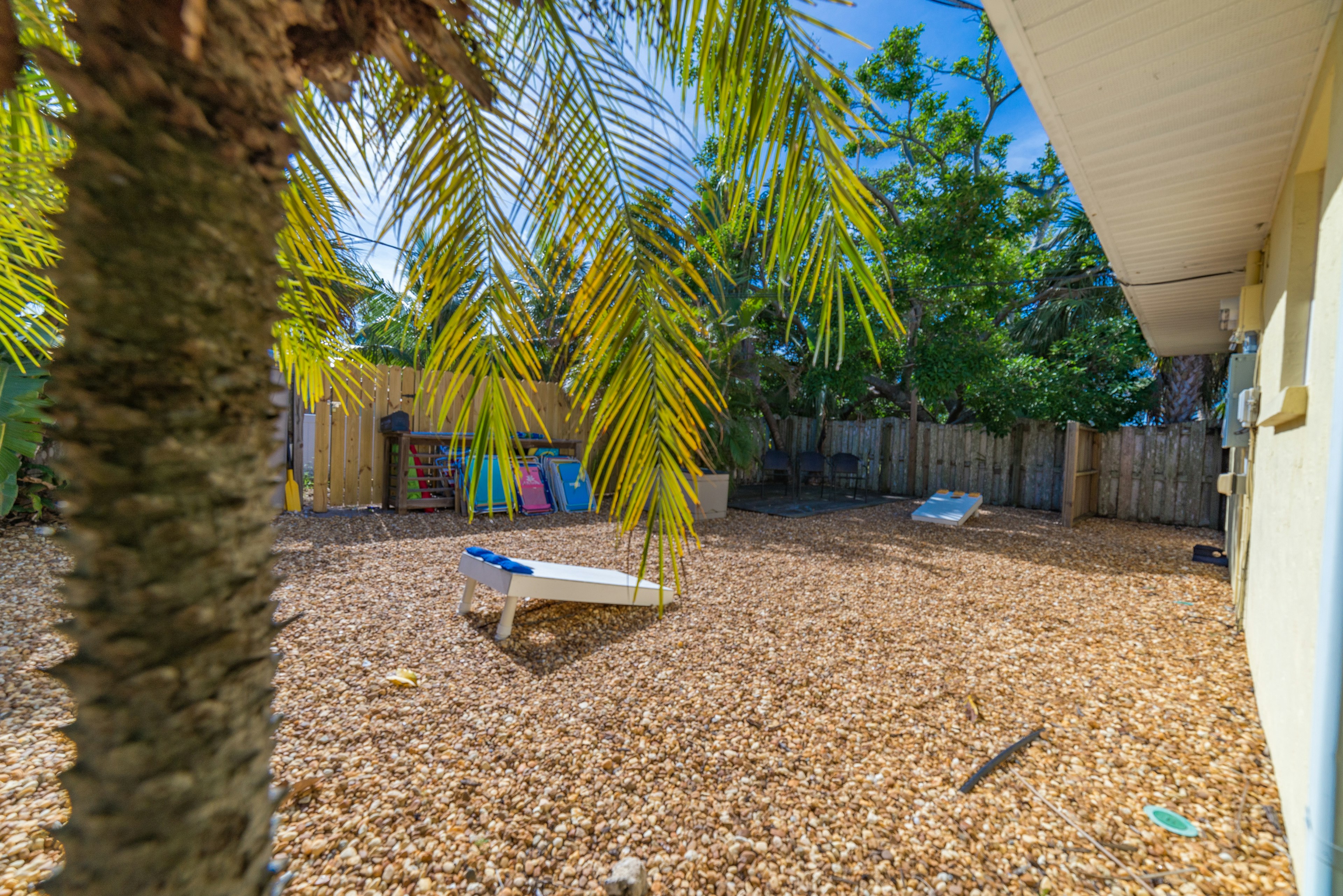 Cornhole on the patio