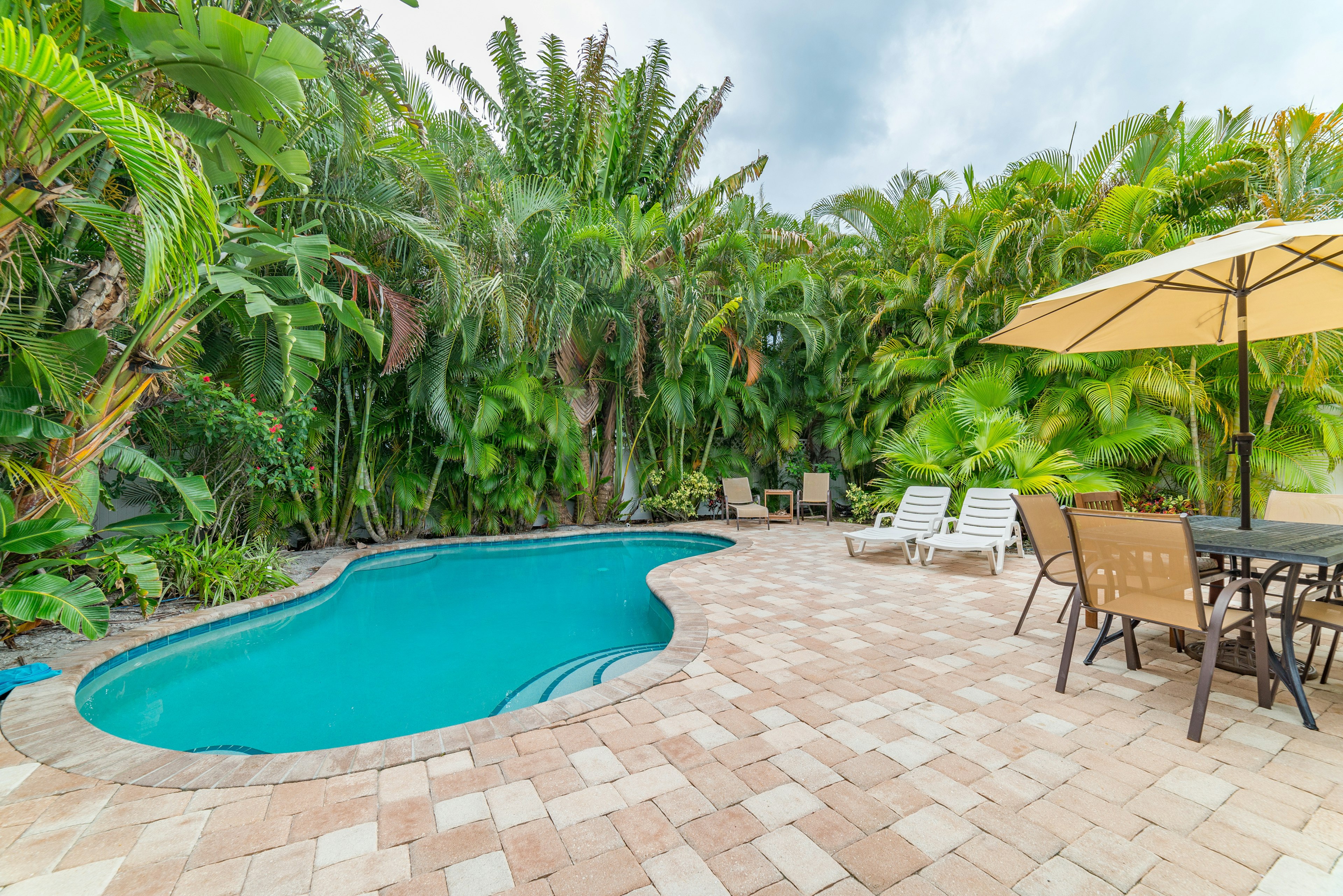 Private Pool with Loungers