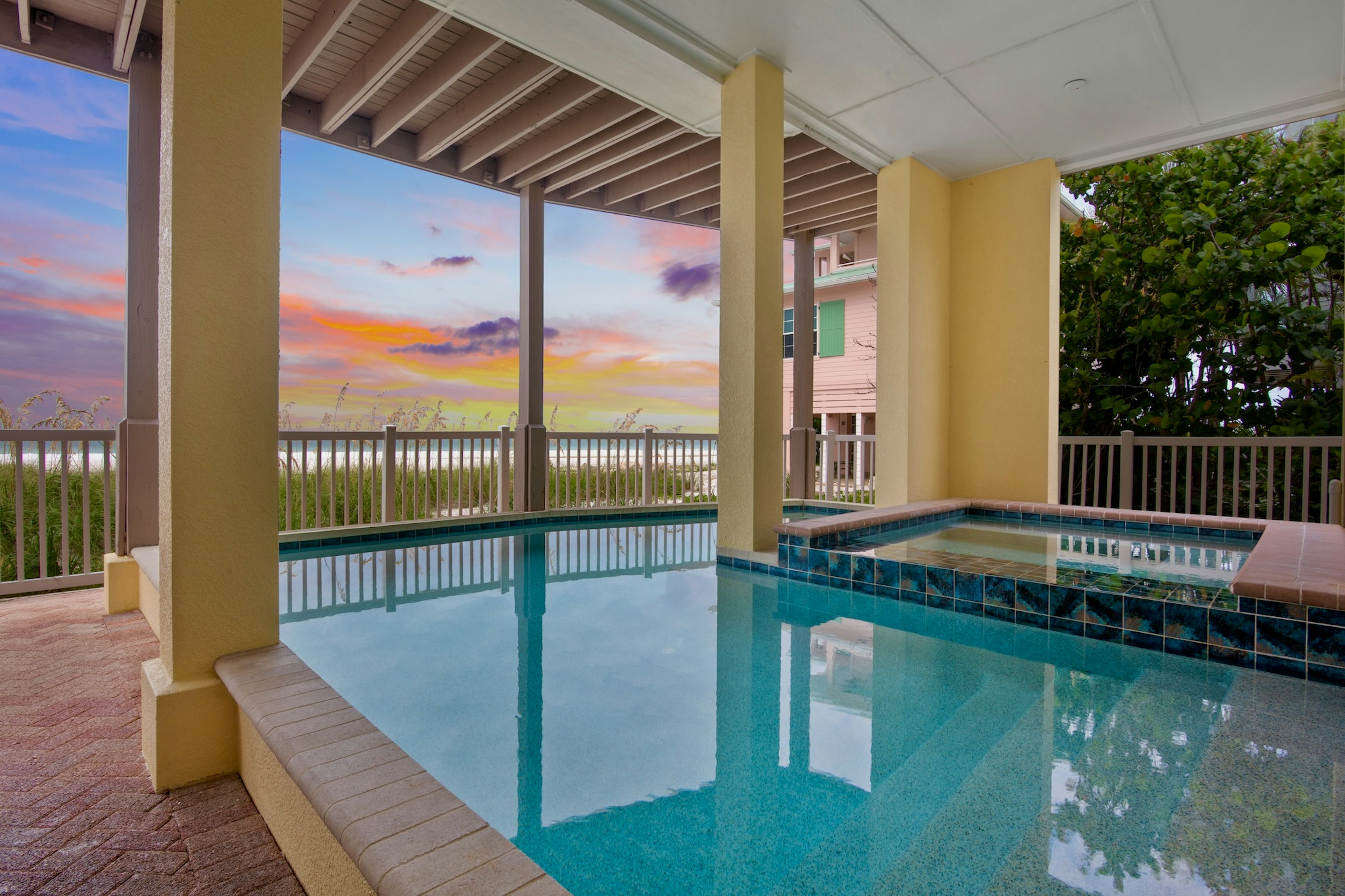 Private pool with relaxing spa