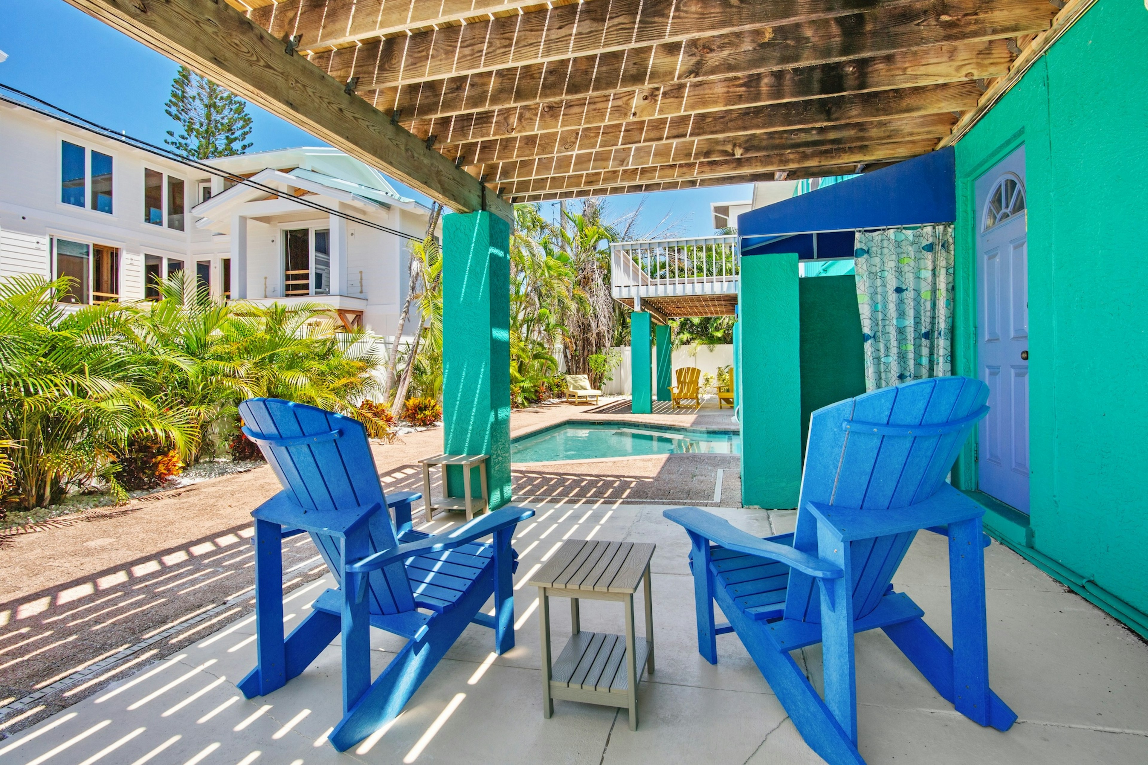 Poolside chairs for lounging