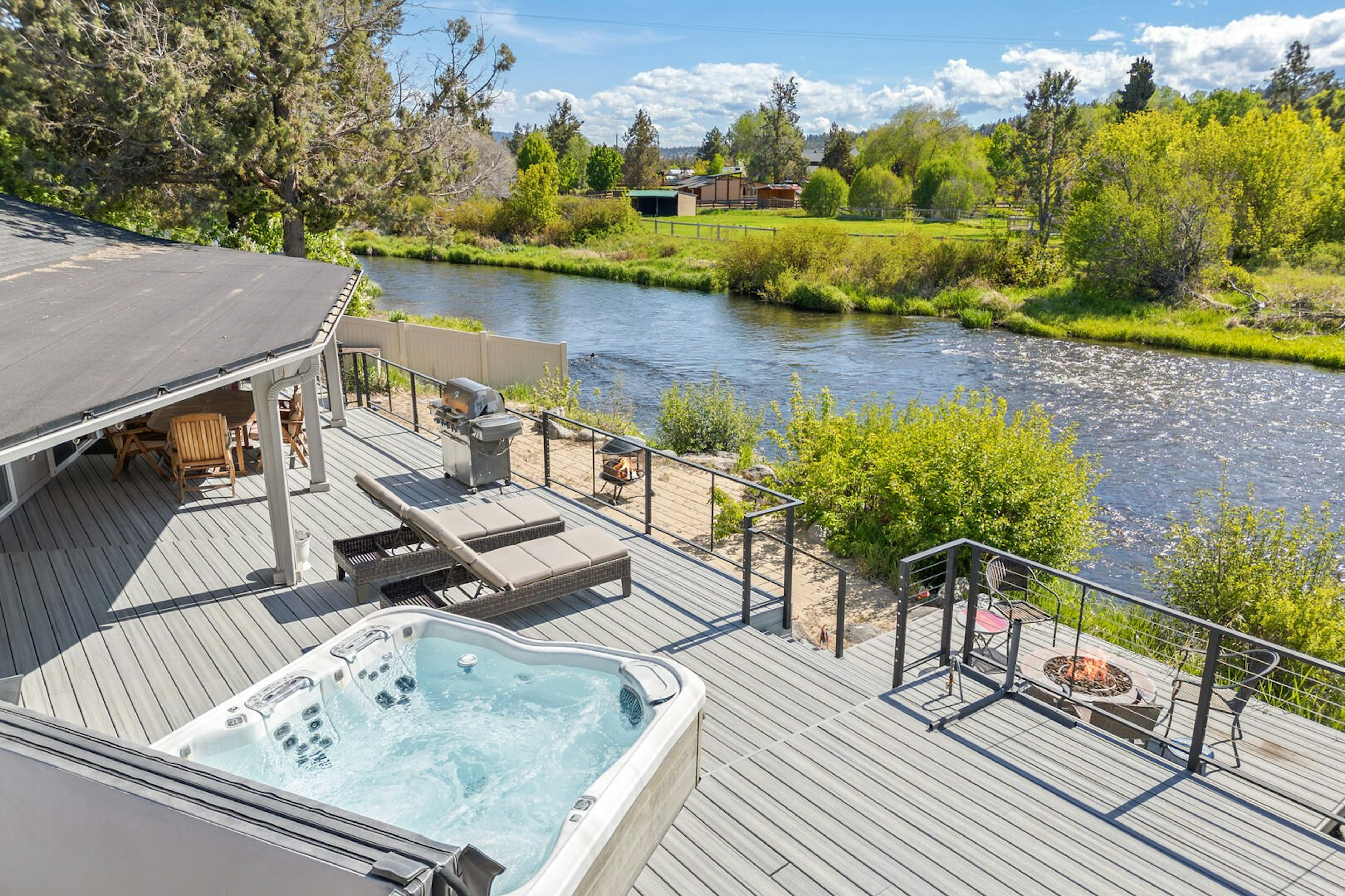 Deck Hot Tub and River View