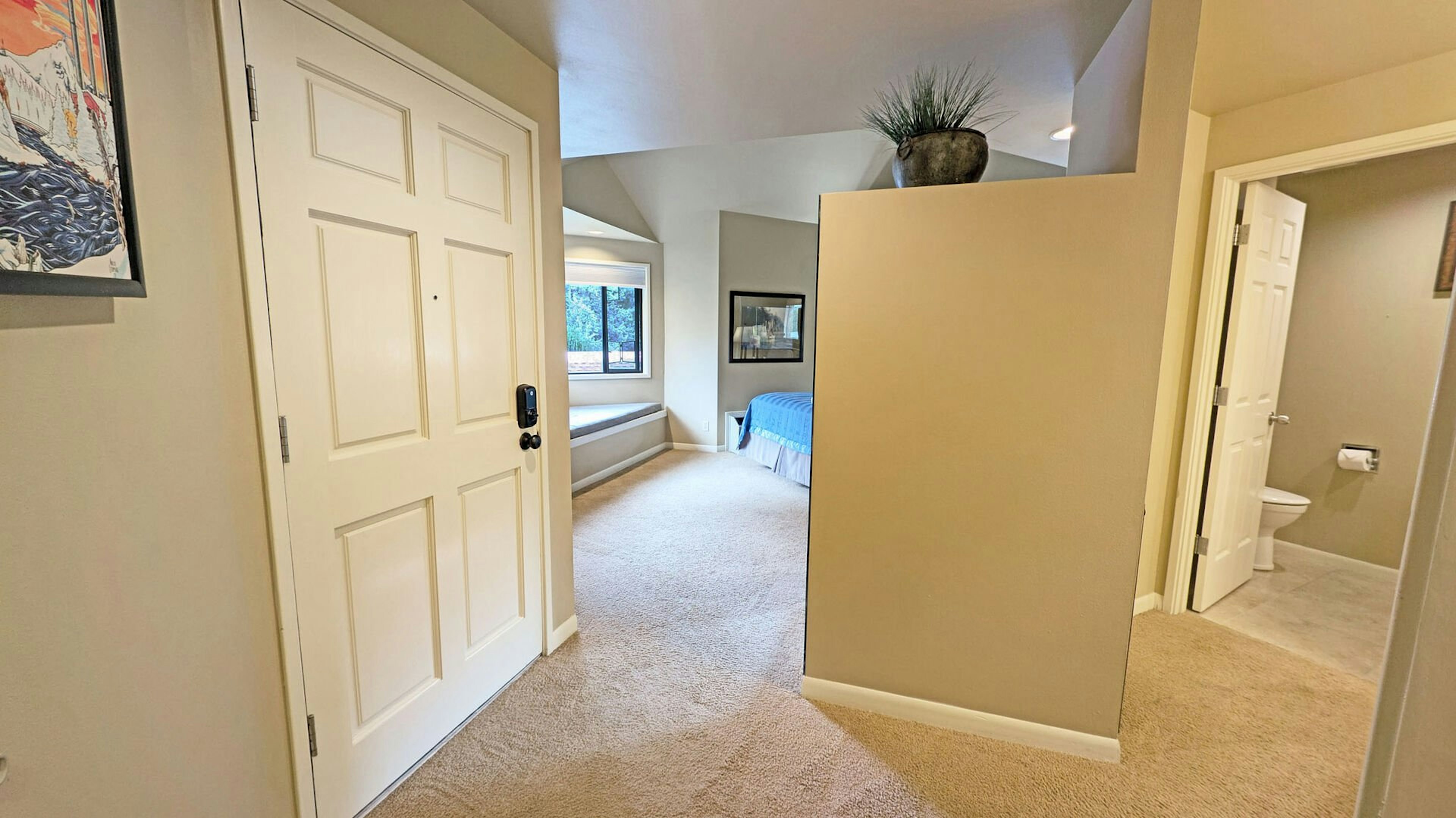 The Bath sits behind the Bed area