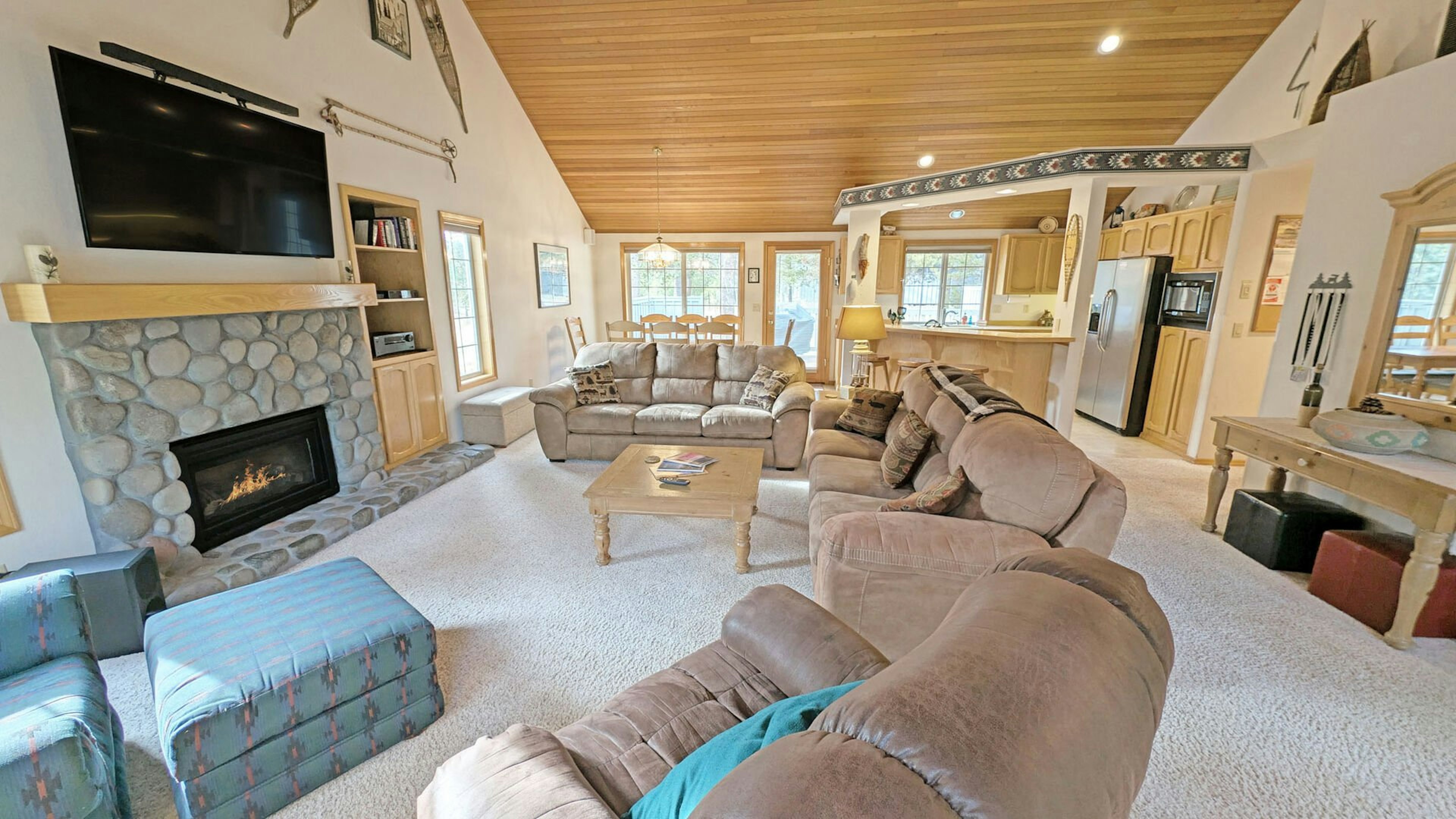 The main area is  open concept with Living, Dining and Kitchen