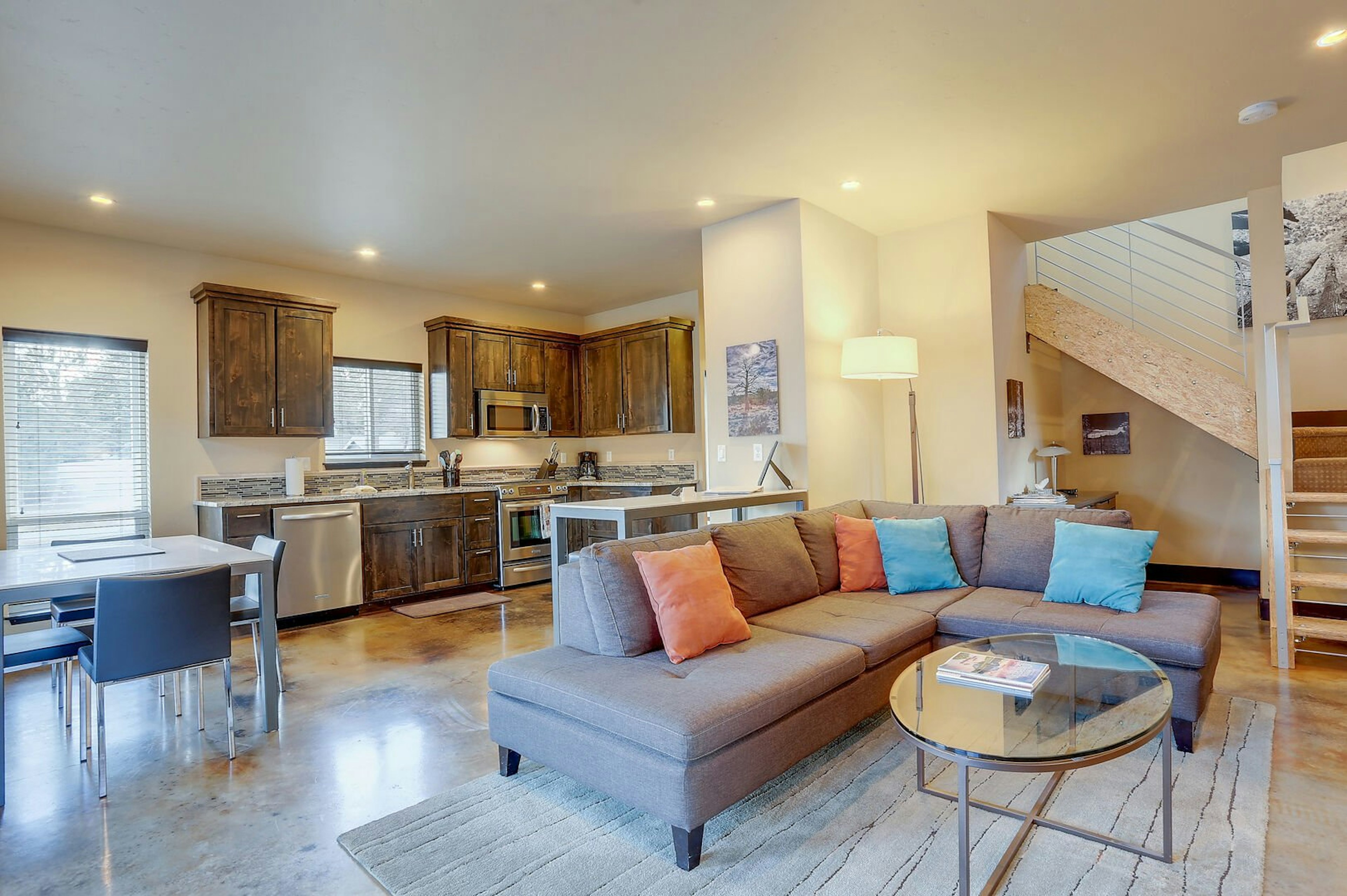 Family room, dining, kitchen