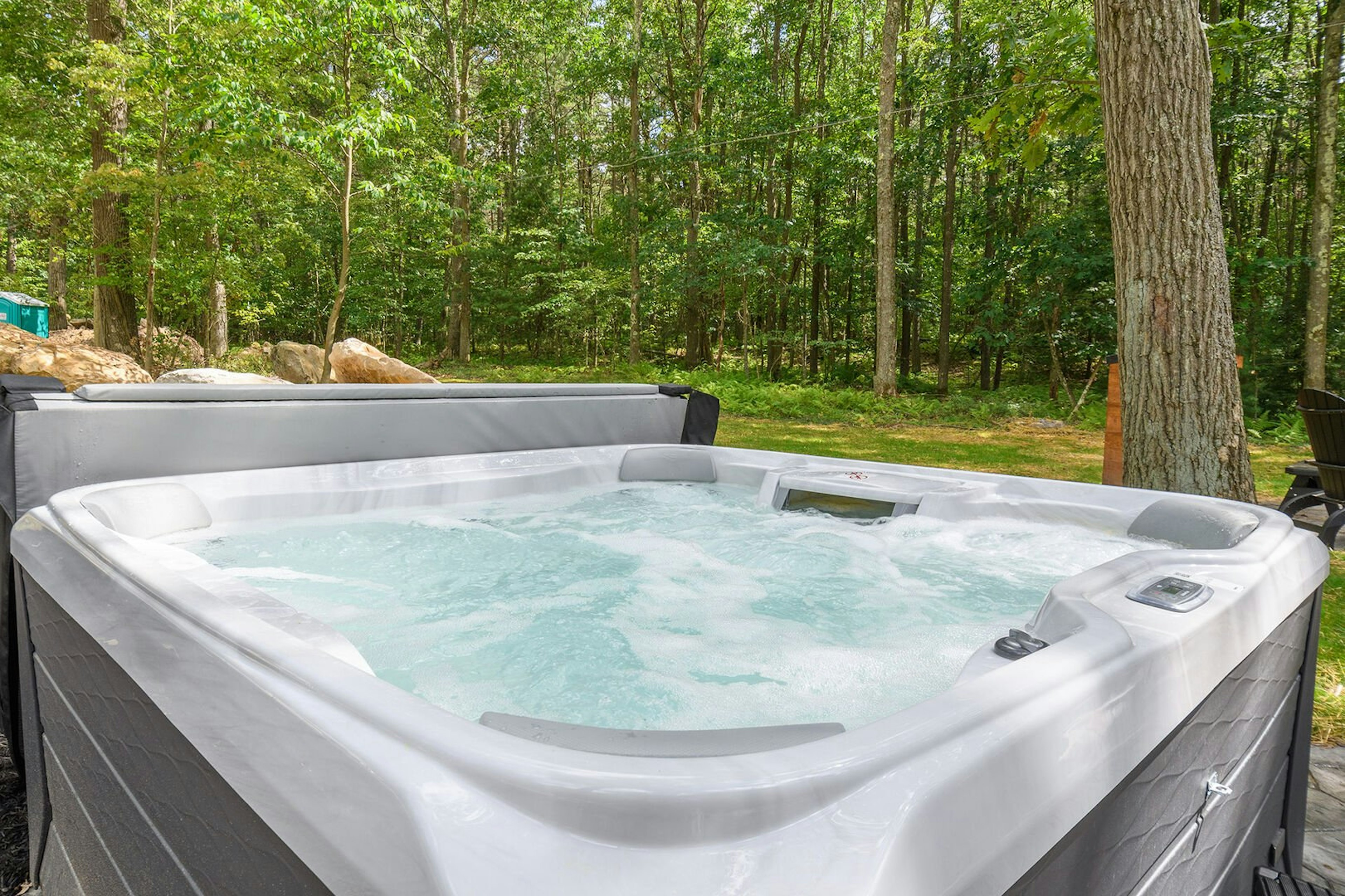 Private hot tub.