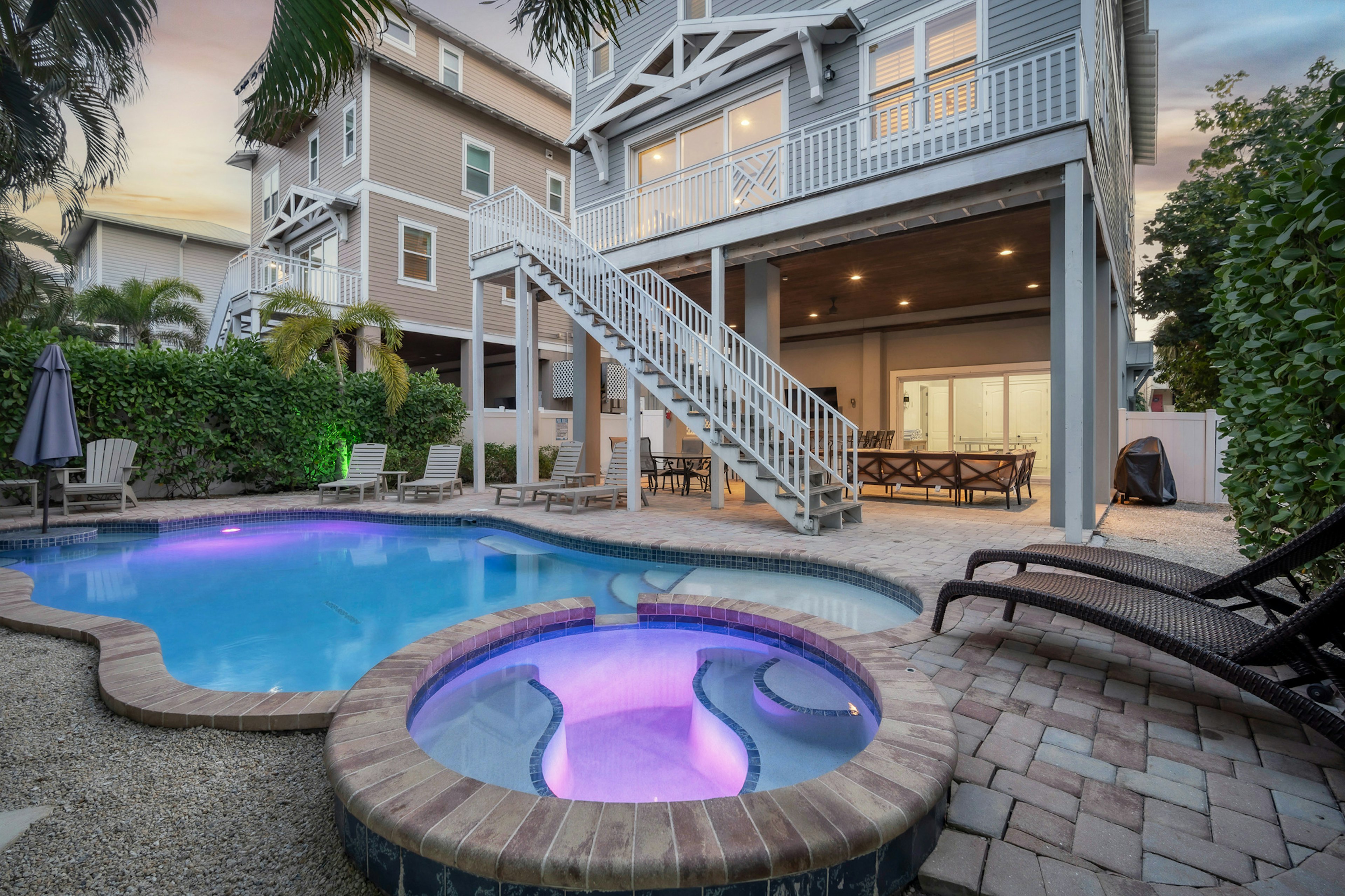 Poolside retreat with hot tub