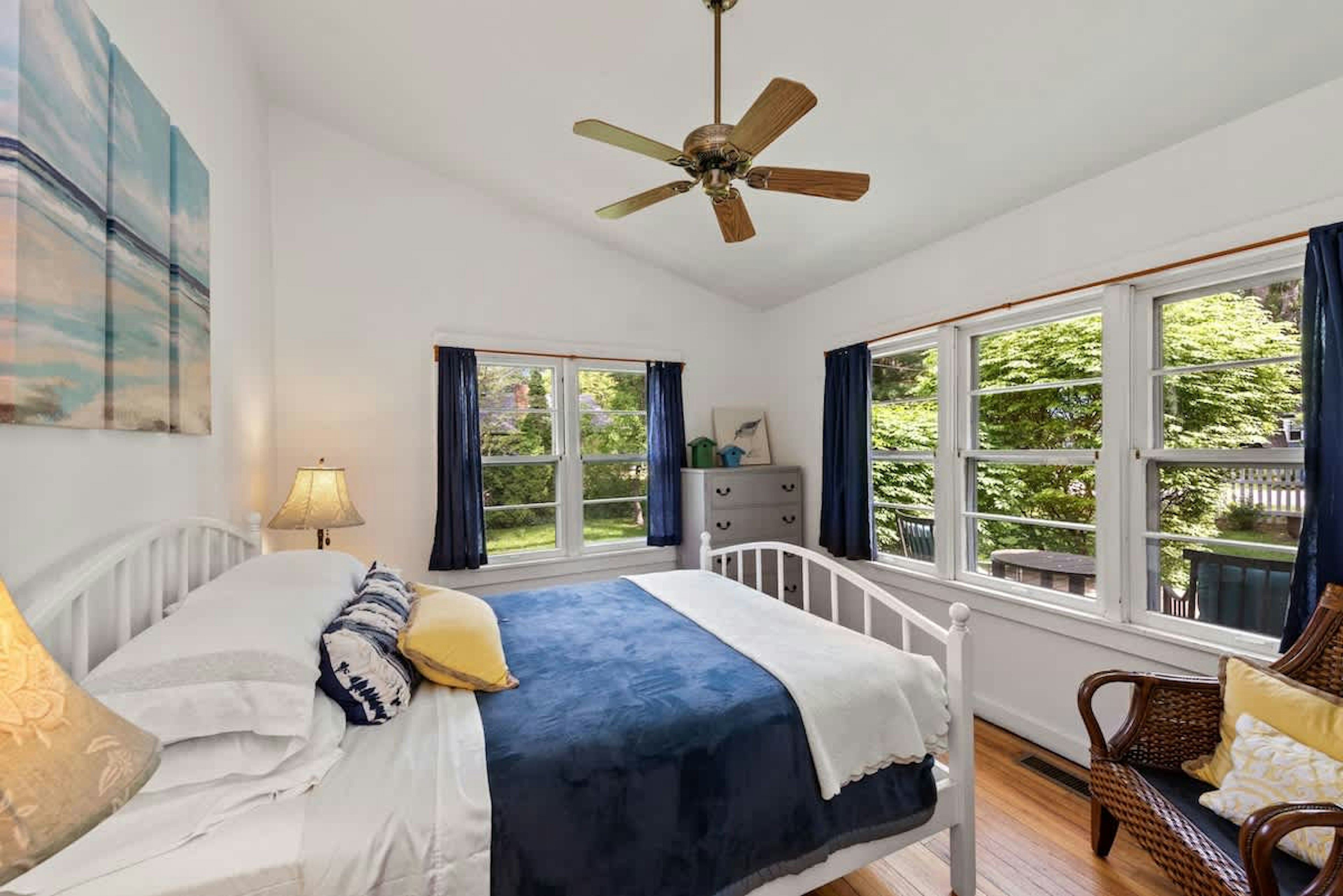 Bedroom 2 has a queen-size bed.