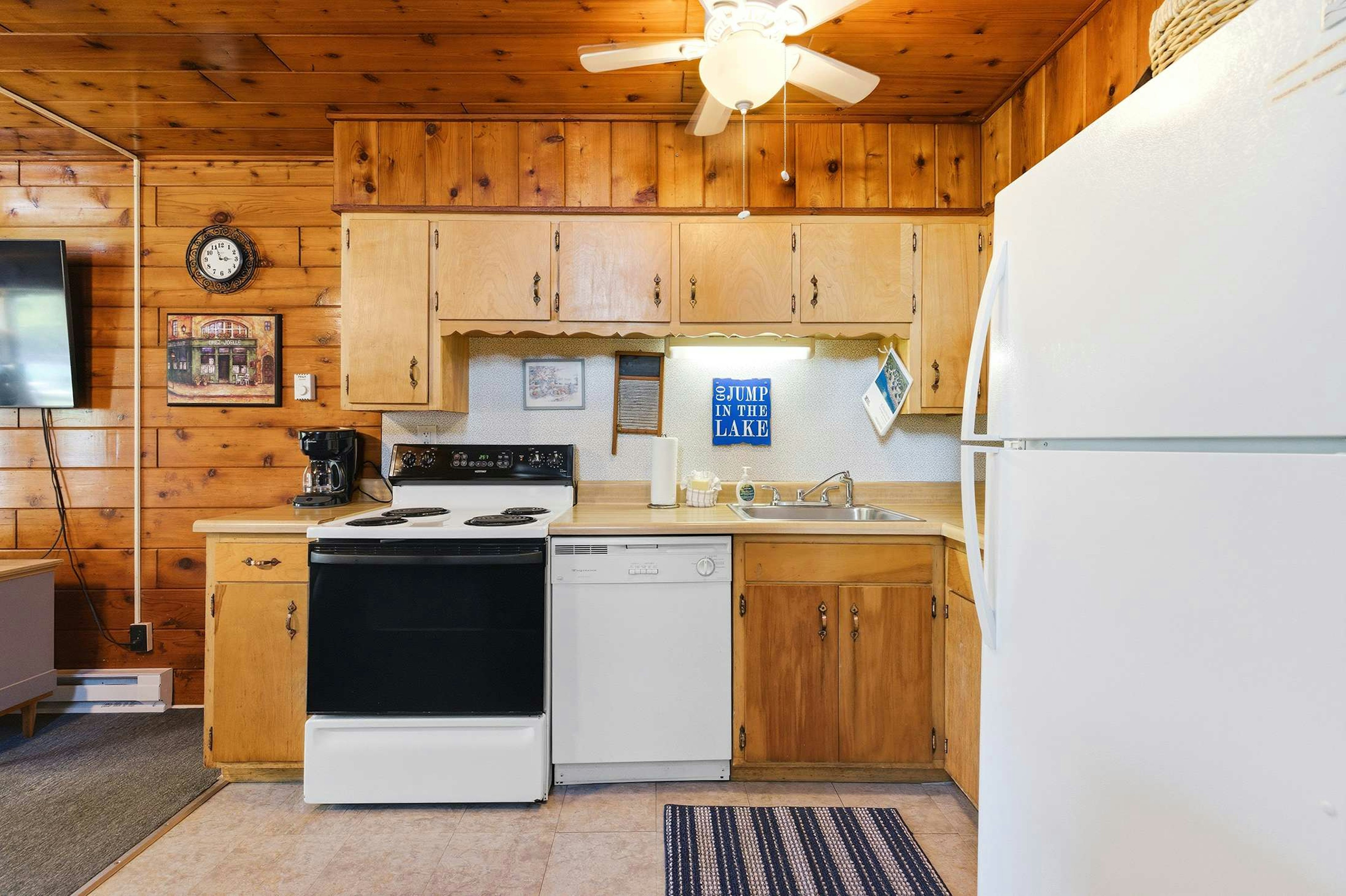 Well-equipped kitchen provides everything needed for dining in between beach days.