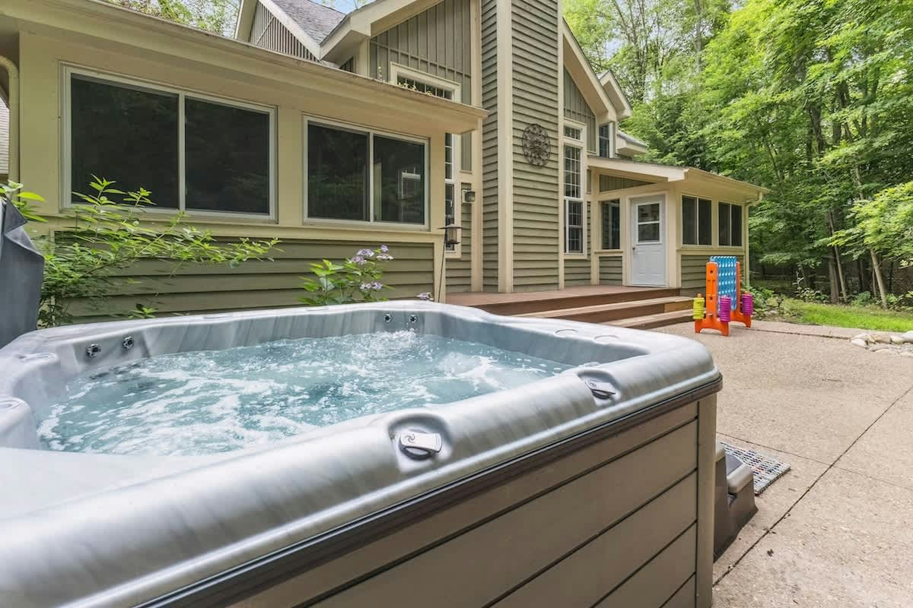 Who's up for some bubbling relaxation in a hot tub? We thought so.