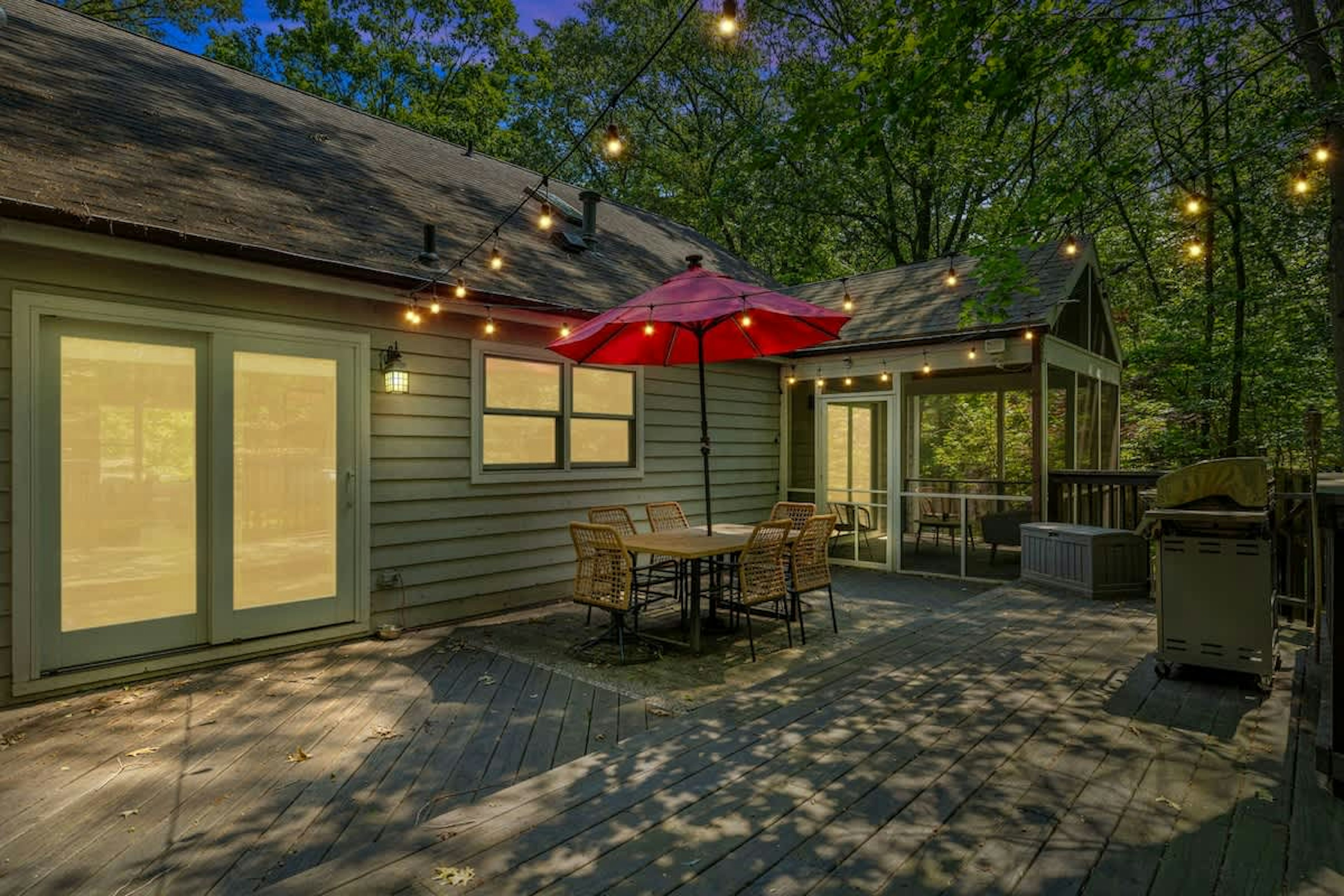 Summer vibes on the deck! Who's ready for some outdoor relaxation and BBQ fun?