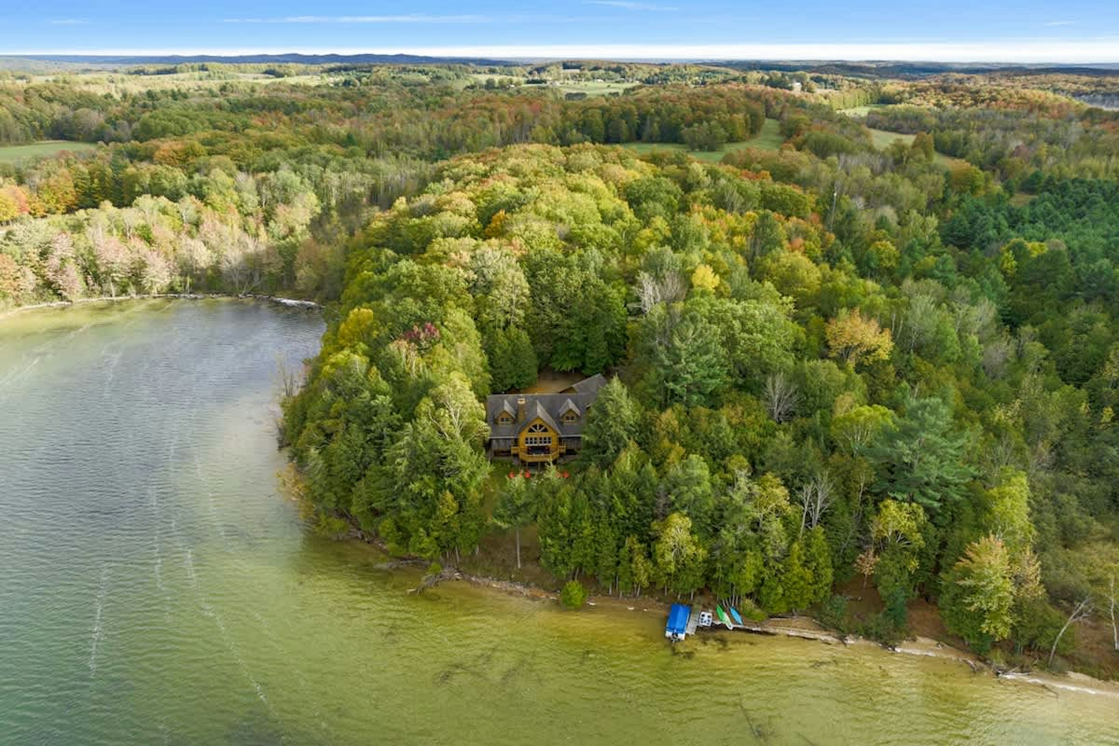 We have hundreds of feet of shoreline on Nowland Lake.