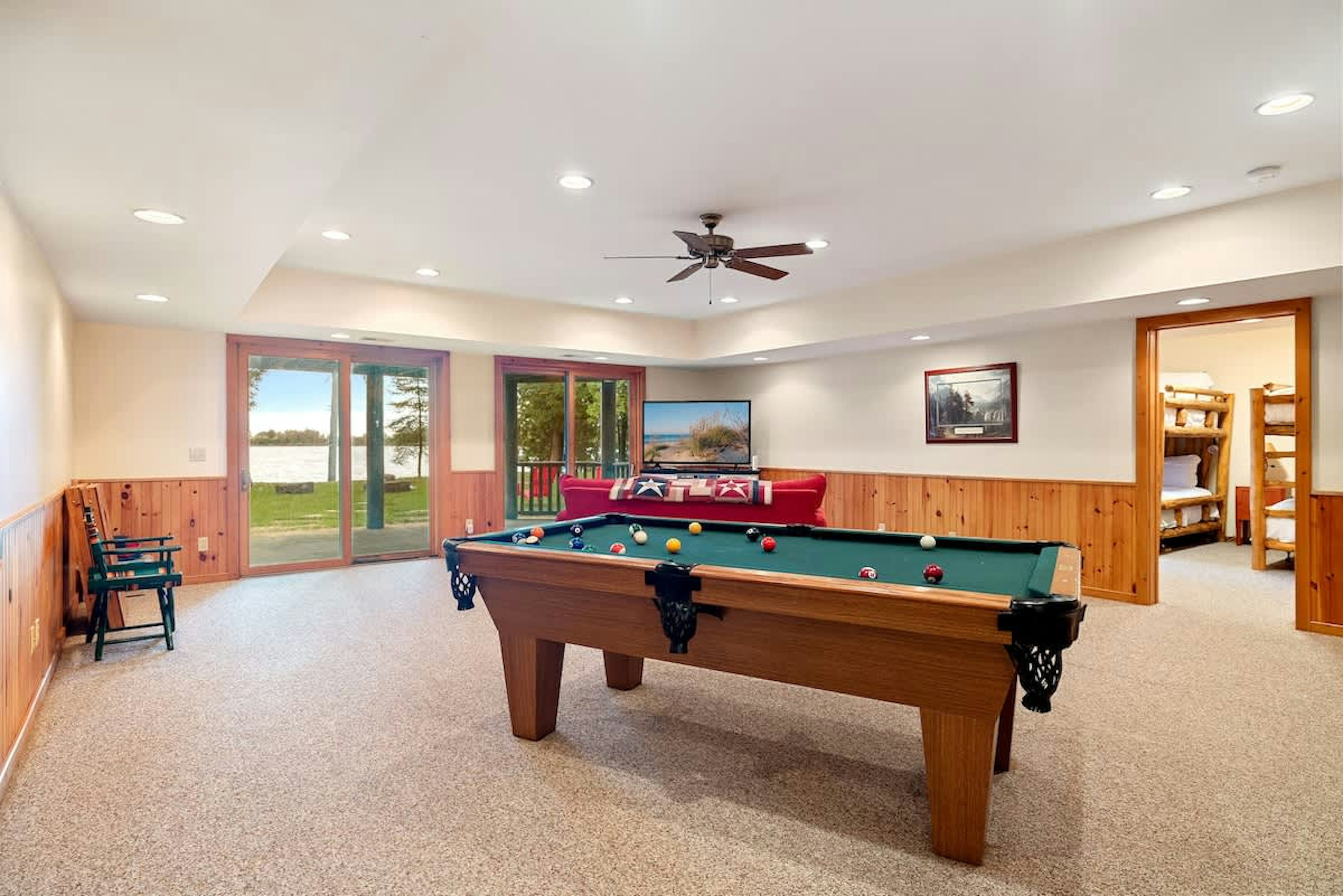 Get ready to have fun in the game room with tons of space for friendly competition.