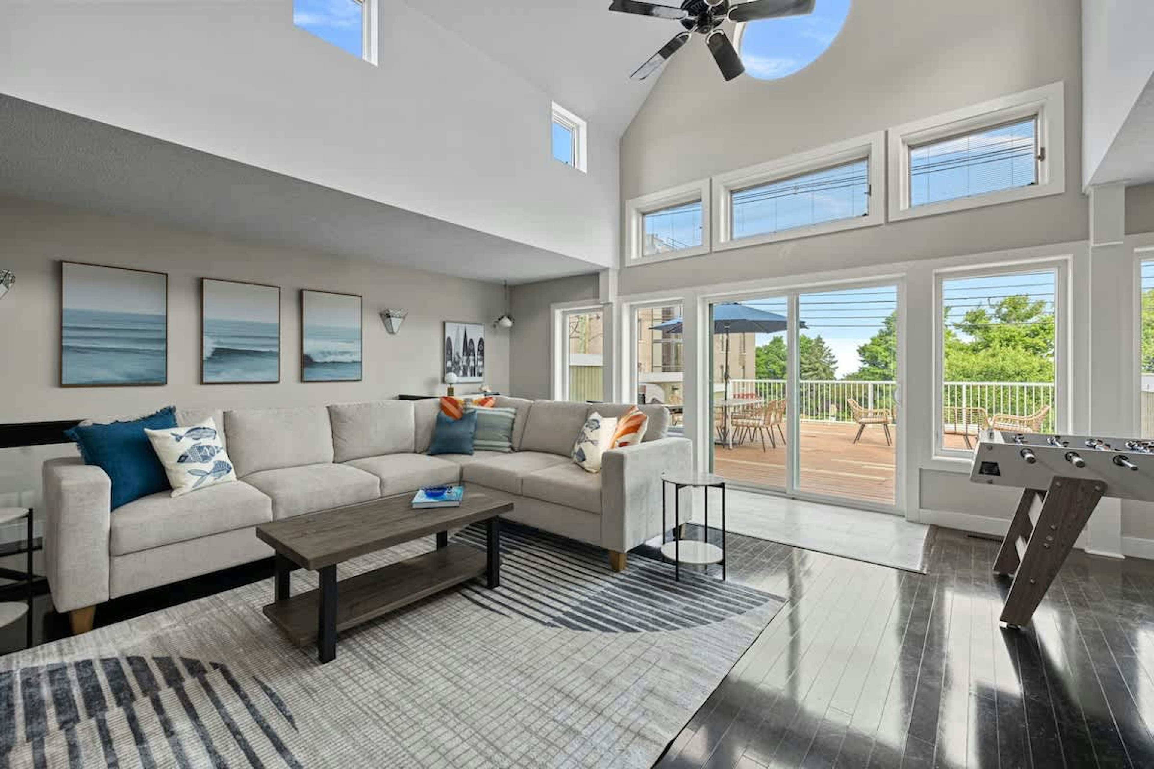With ample seating, stunning views, and a foosball table for fun, it's the perfect spot to unwind and entertain. Who's ready to lounge in style?