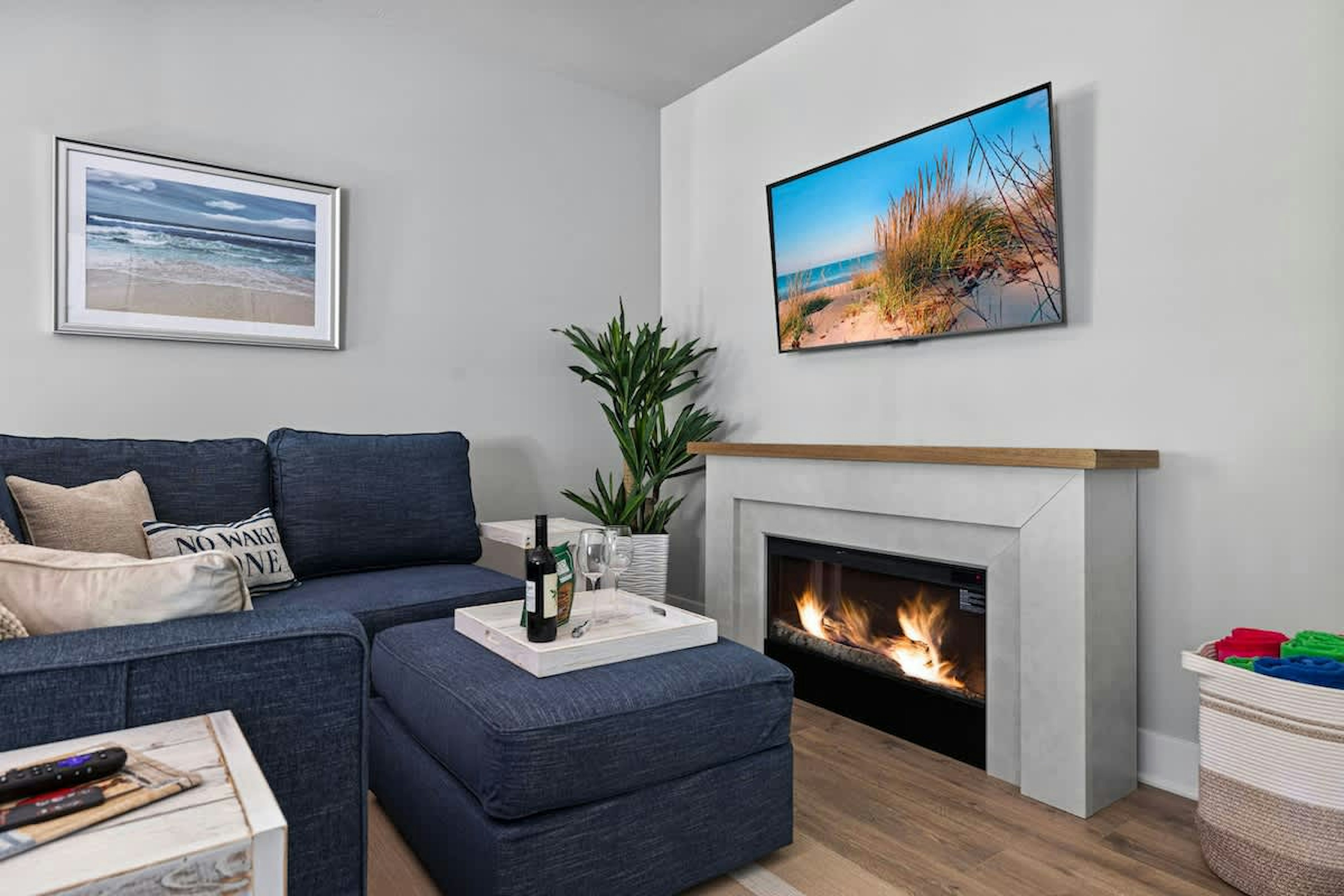 Relax by the fire and make yourself at home!