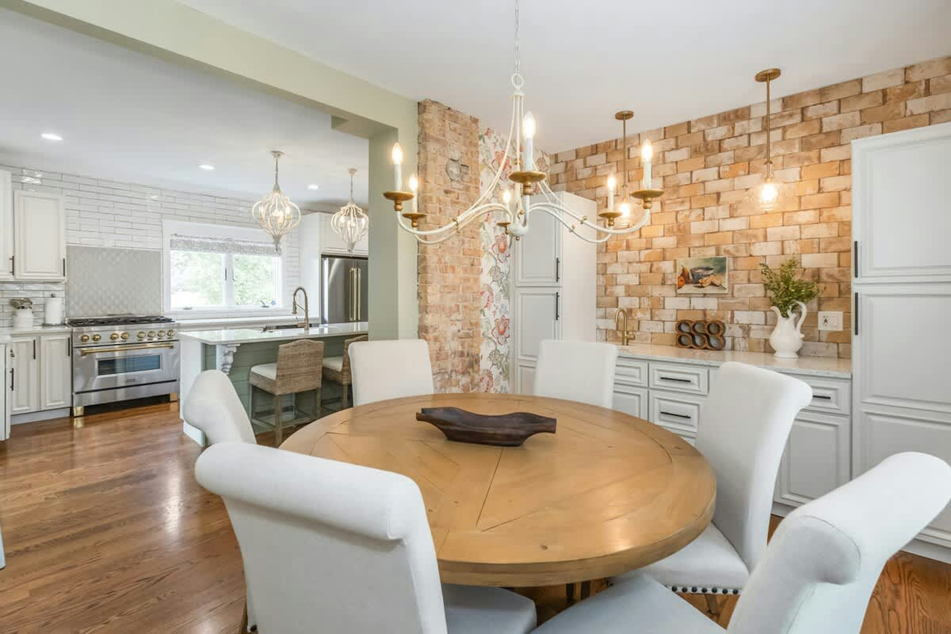 Open kitchen and dining space made for stylish feasts.