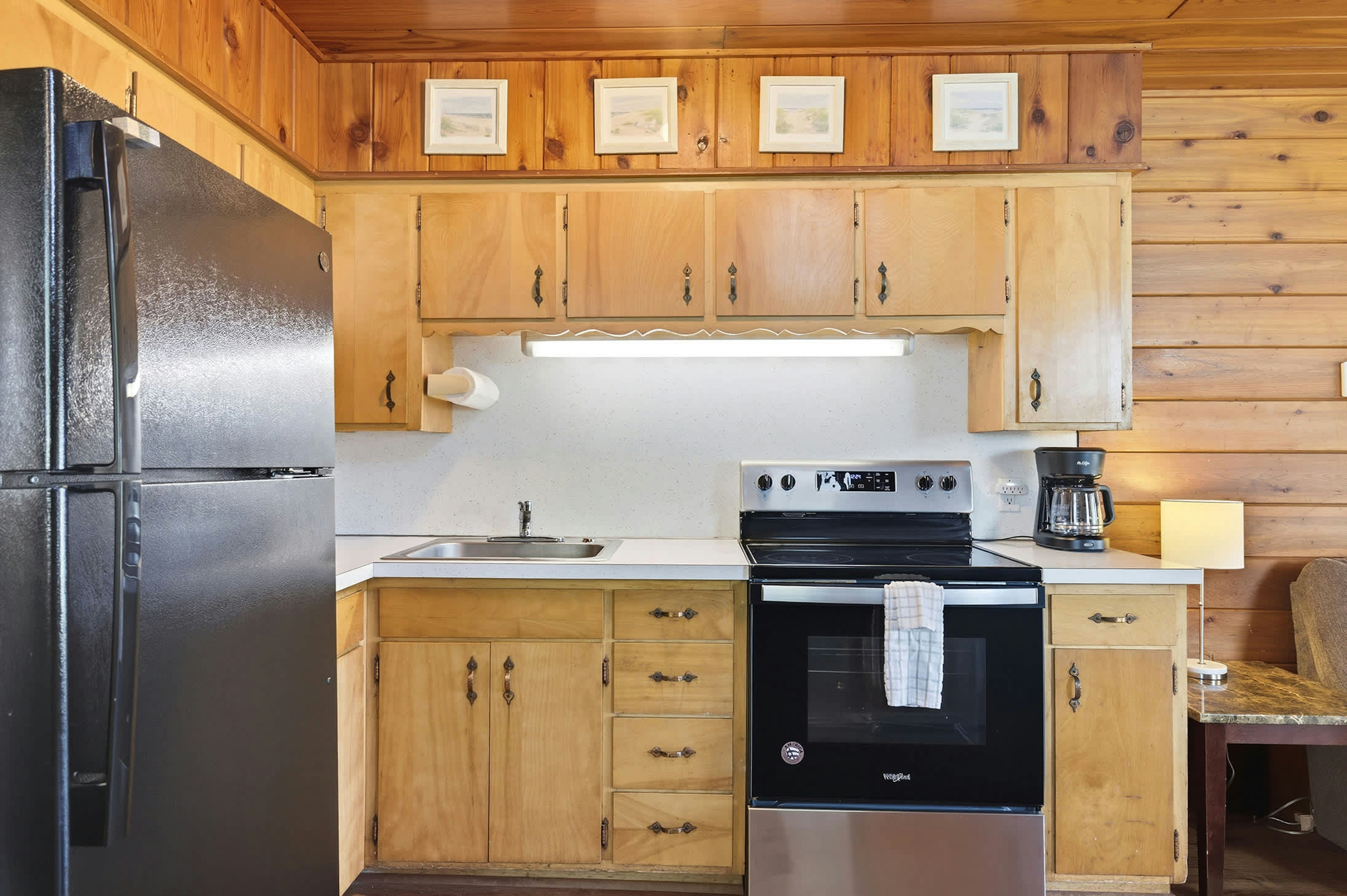 A full kitchen with all the cabin charm.