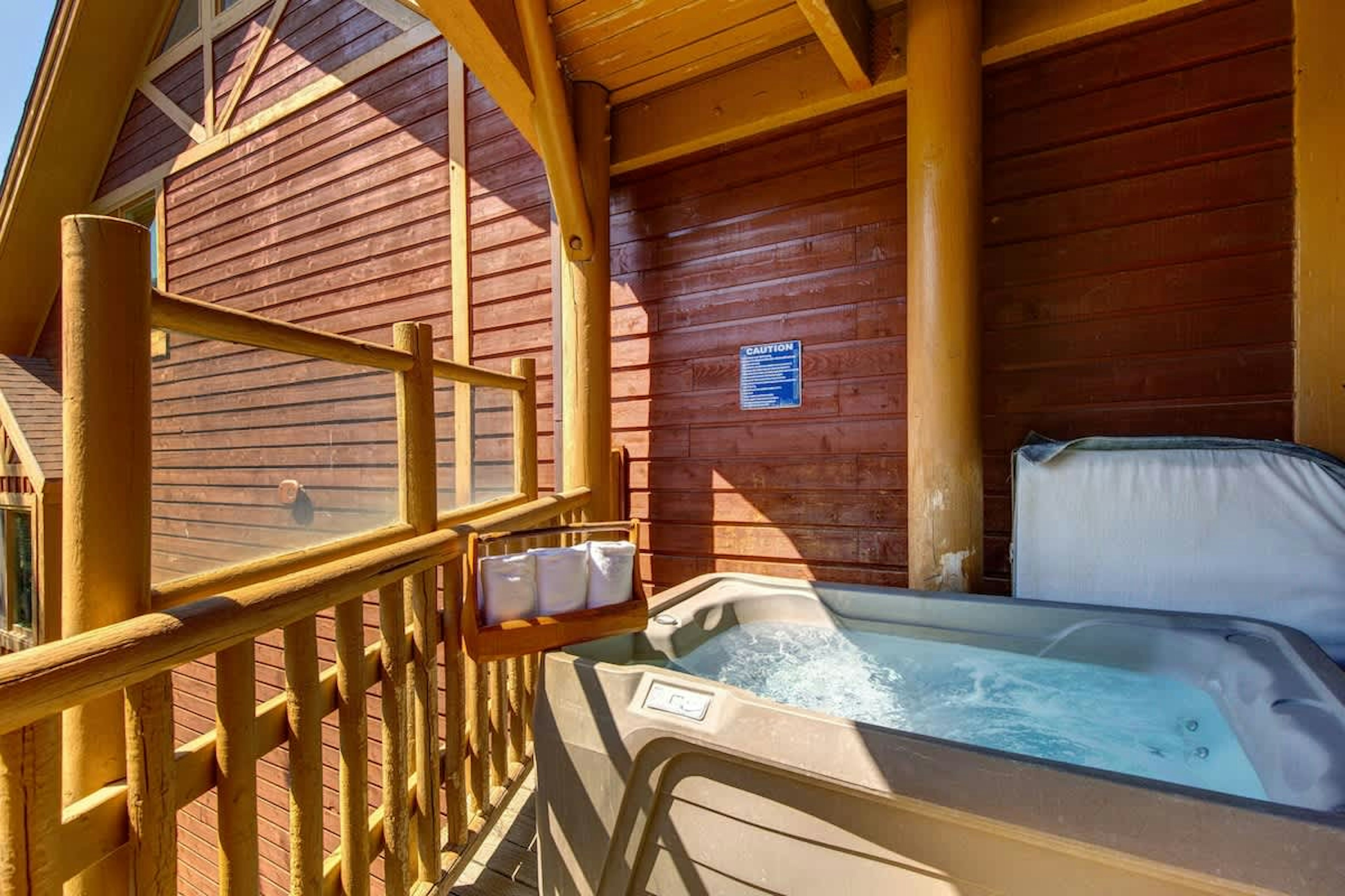 2 person hot tub on the deck
