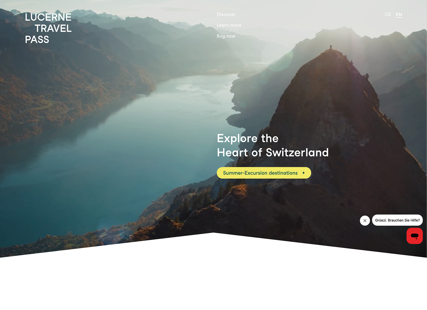 Lucerne Travel Pass website screenshot