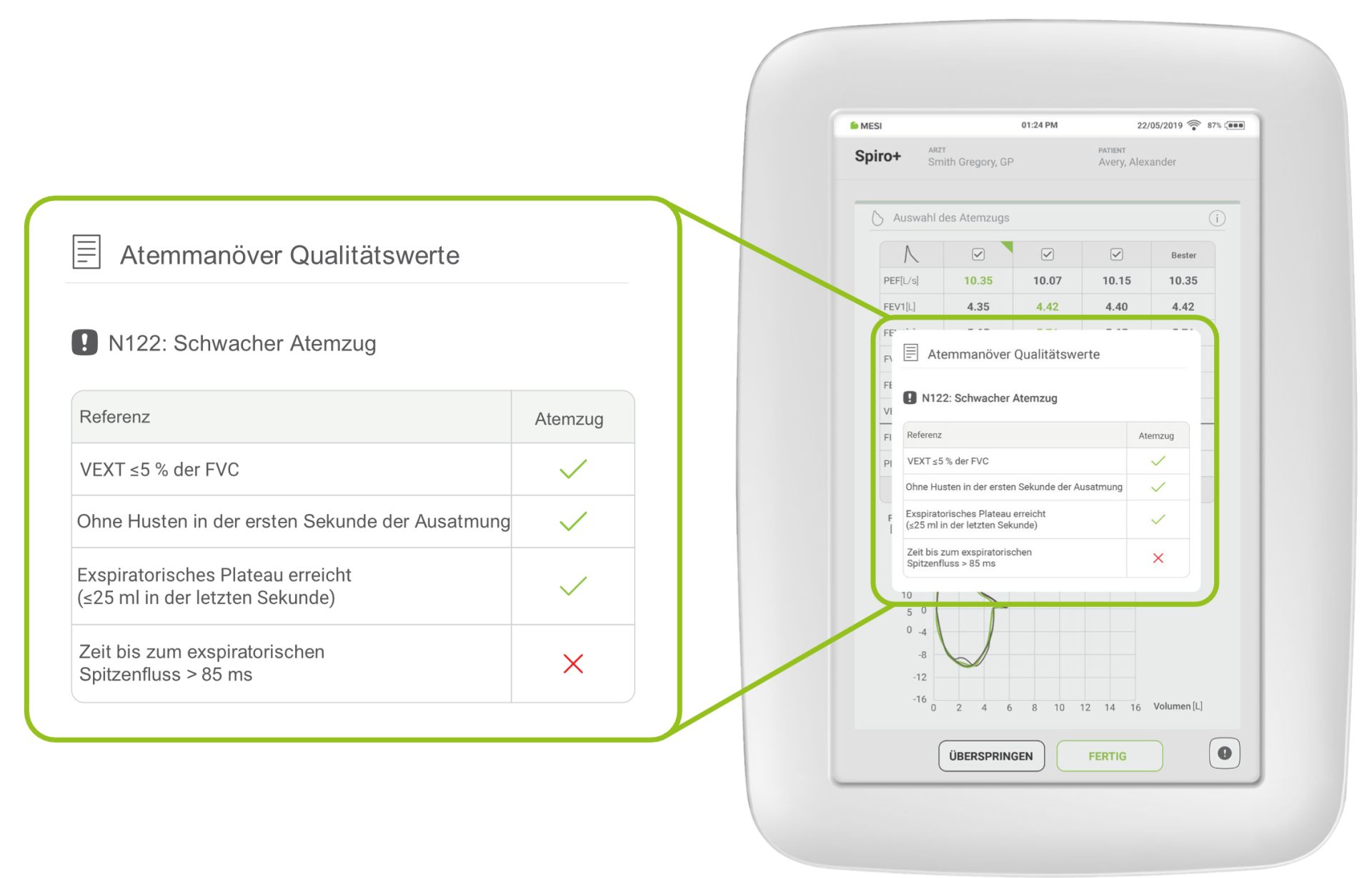 Warnhinweise zur Manöverqualität