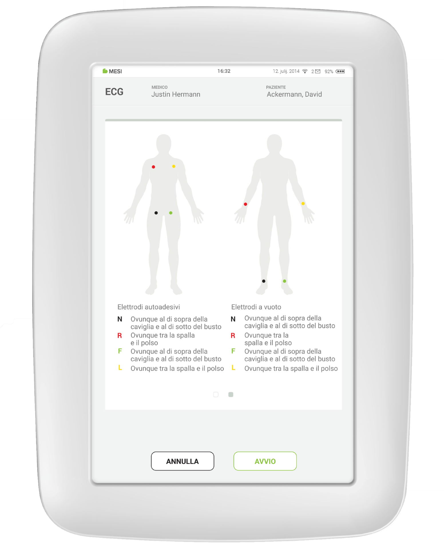 Preparazione del paziente in caso di elettrodi a ventosa