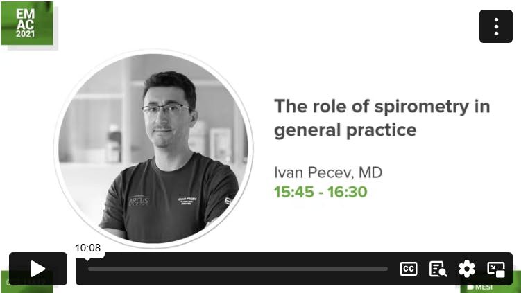 the role of spirometry in primary care, its measurement and interpretation is provided in this video lecture by Ivan Pecev, MD