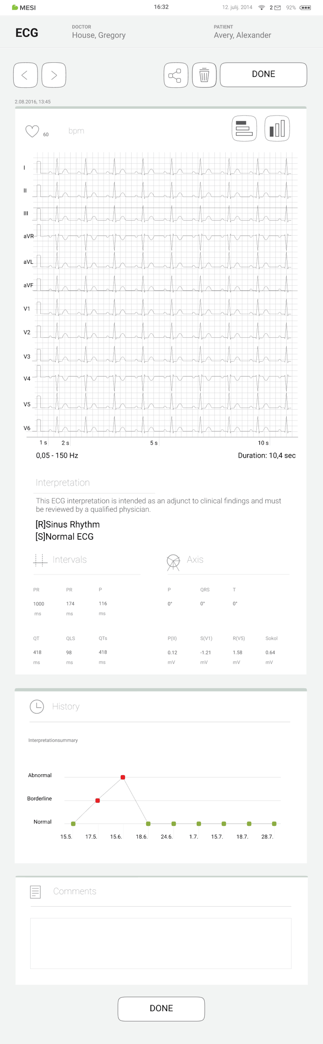 MESI mTABLET ECG app