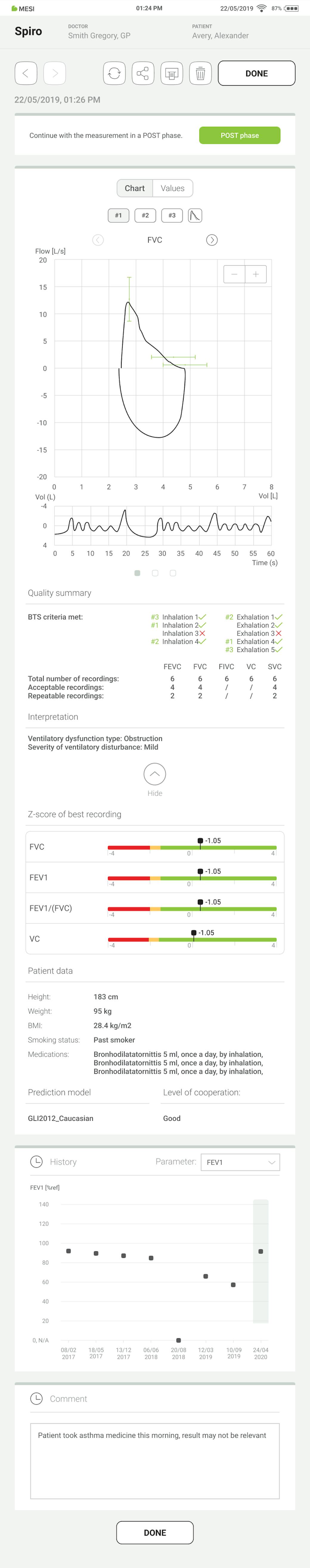 MESI mTABLET SPIRO app