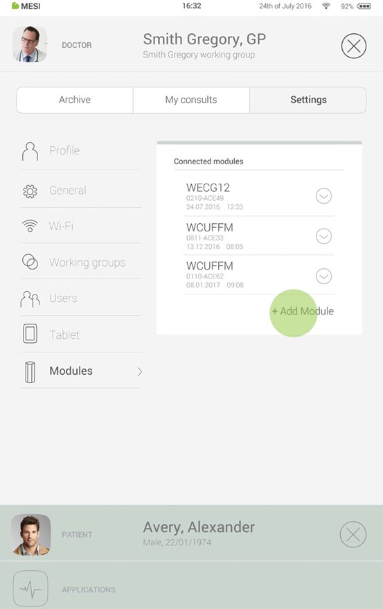 PAIRING A DIAGNOSTIC MODULE - Step 1