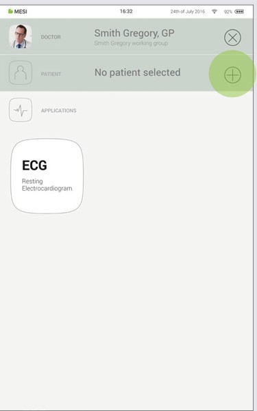 Adding the patient - Step 1
