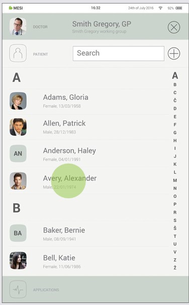 Selecting the patient - Step 3