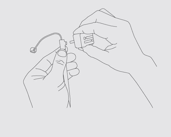 MESI mTABLET TBI - Attaching the toe blood pressure cable to the unit - Step 2