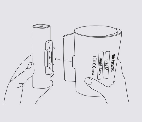 MESI mTABLET TBI - Attaching the arm cuffs to the unit - Step 1