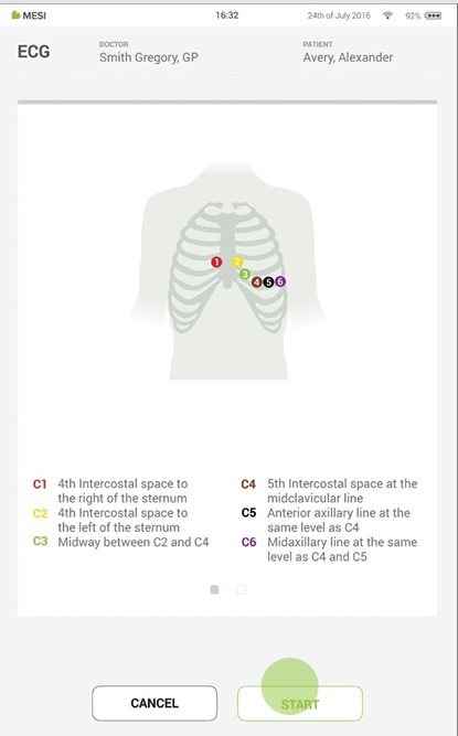 MESI mTABLET ECG - PERFORMING ECG RECORDING - Step 3