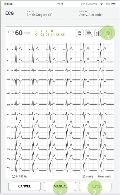 MESI mTABLET ECG - PERFORMING ECG RECORDING - Step 4,5